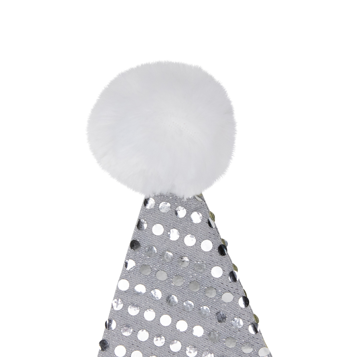 Chapeau de père Noël à paillettes unisexe pour adulte avec bracelet - taille unique - Argenté et blanc