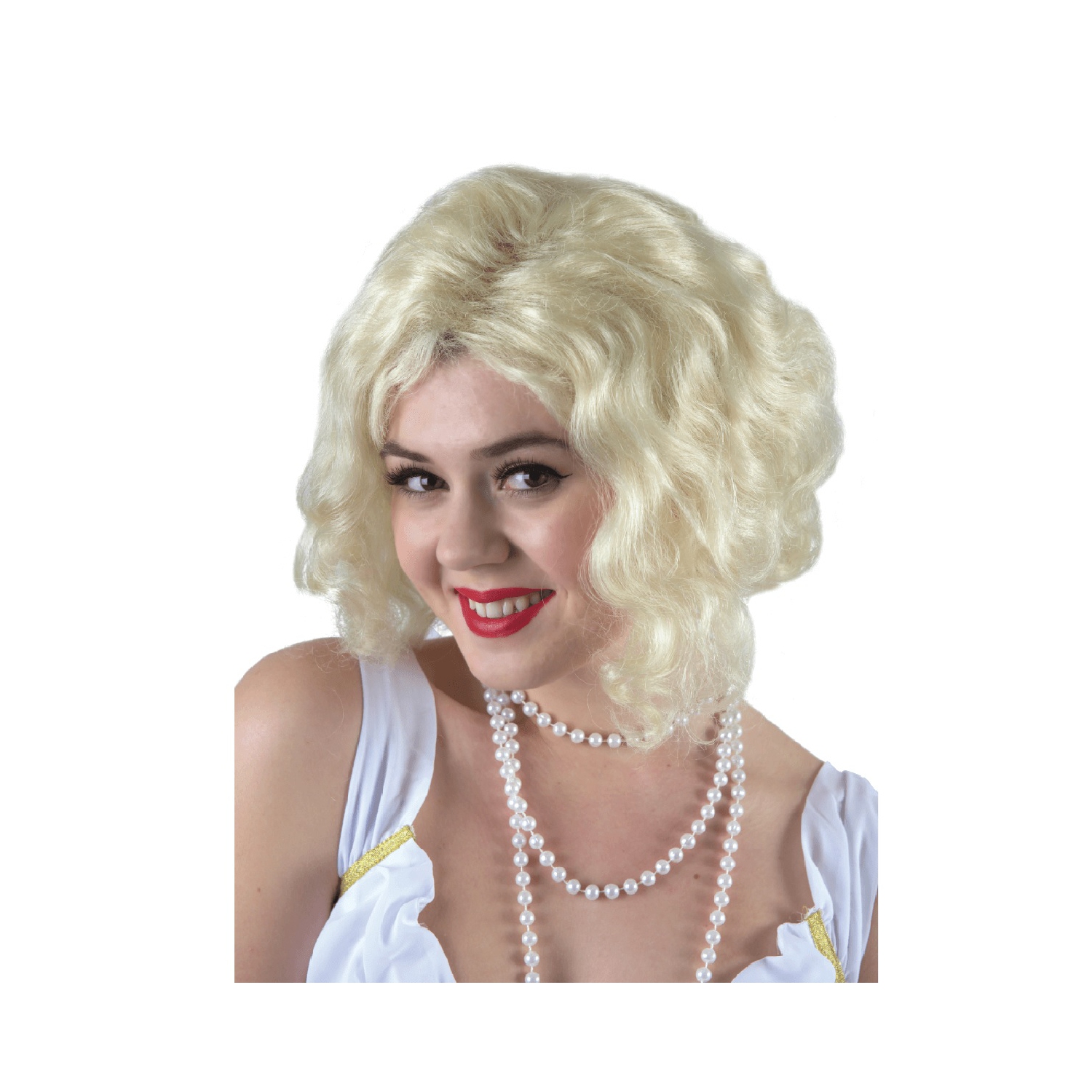 White Classic Marilyn Monroe Halloween Wig Costume Accessory- One Size Fits Most