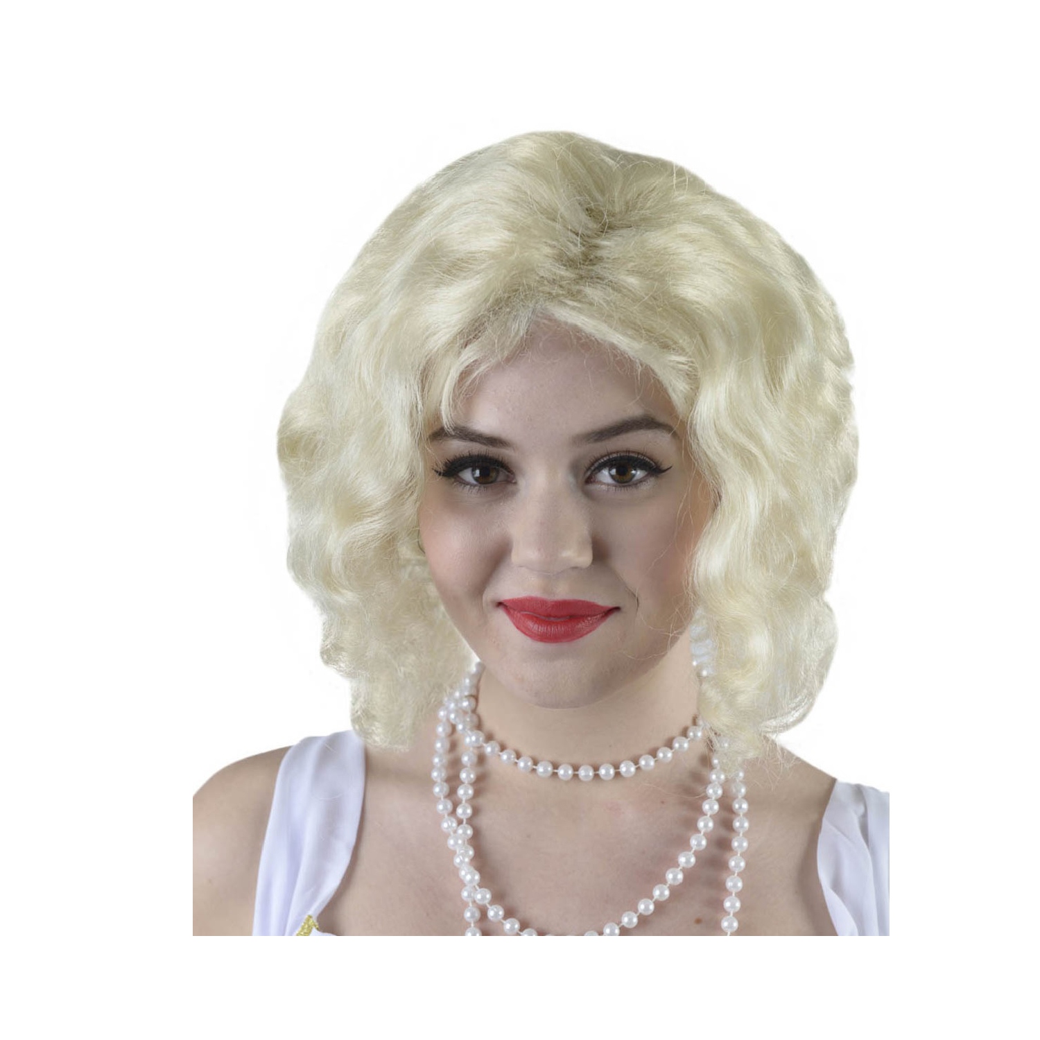White Classic Marilyn Monroe Halloween Wig Costume Accessory- One Size Fits Most