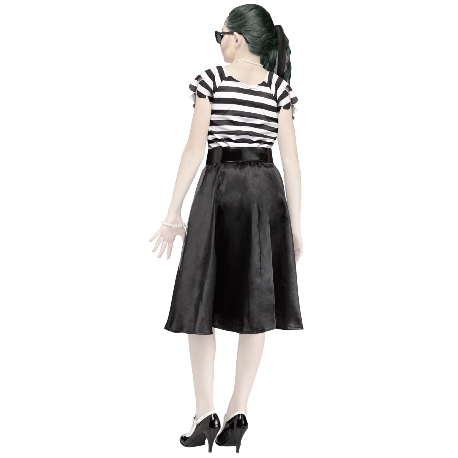 Black and White Sock Hop Zombie Girls Children Halloween Costume - Medium