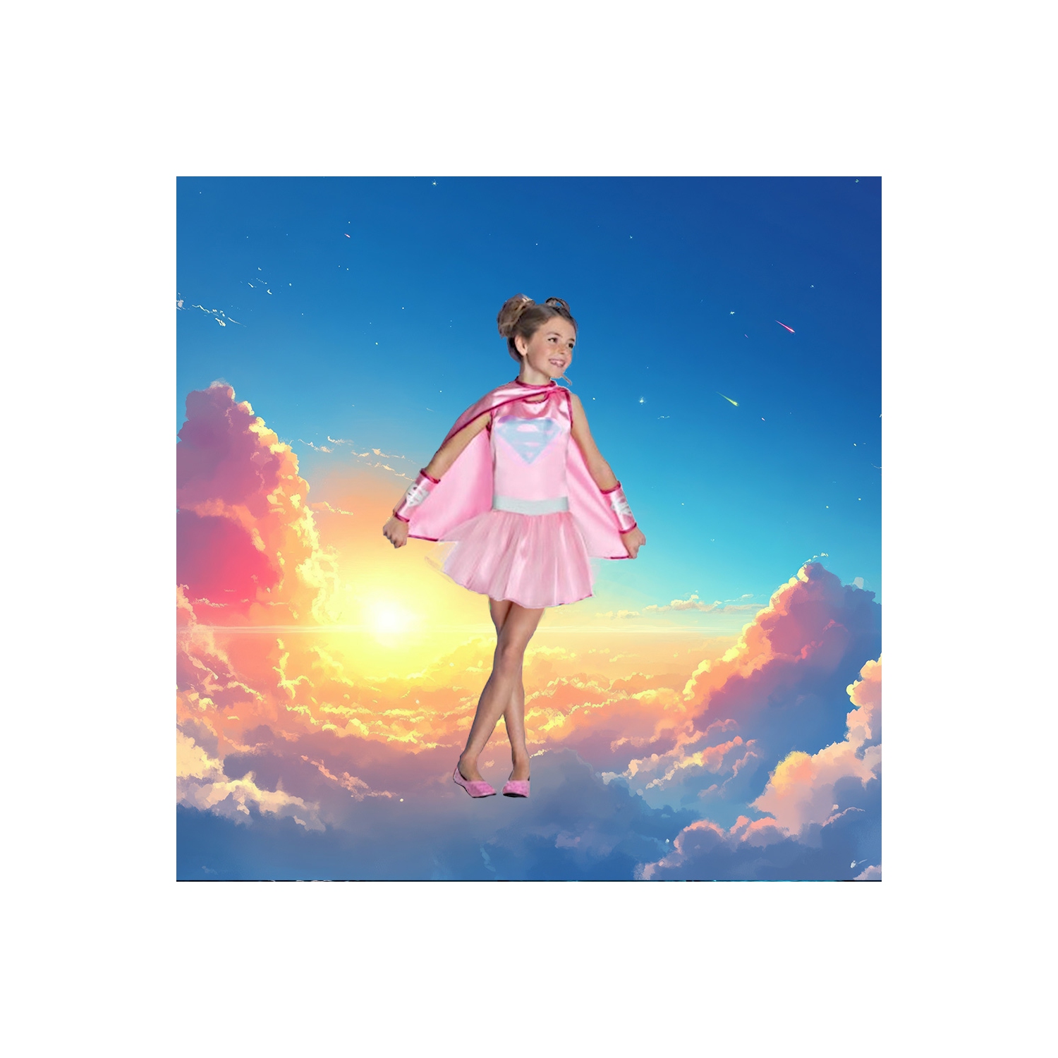 DC Comics Supergirl Pink Tutu Girl's Halloween Costume Size Large 12-14