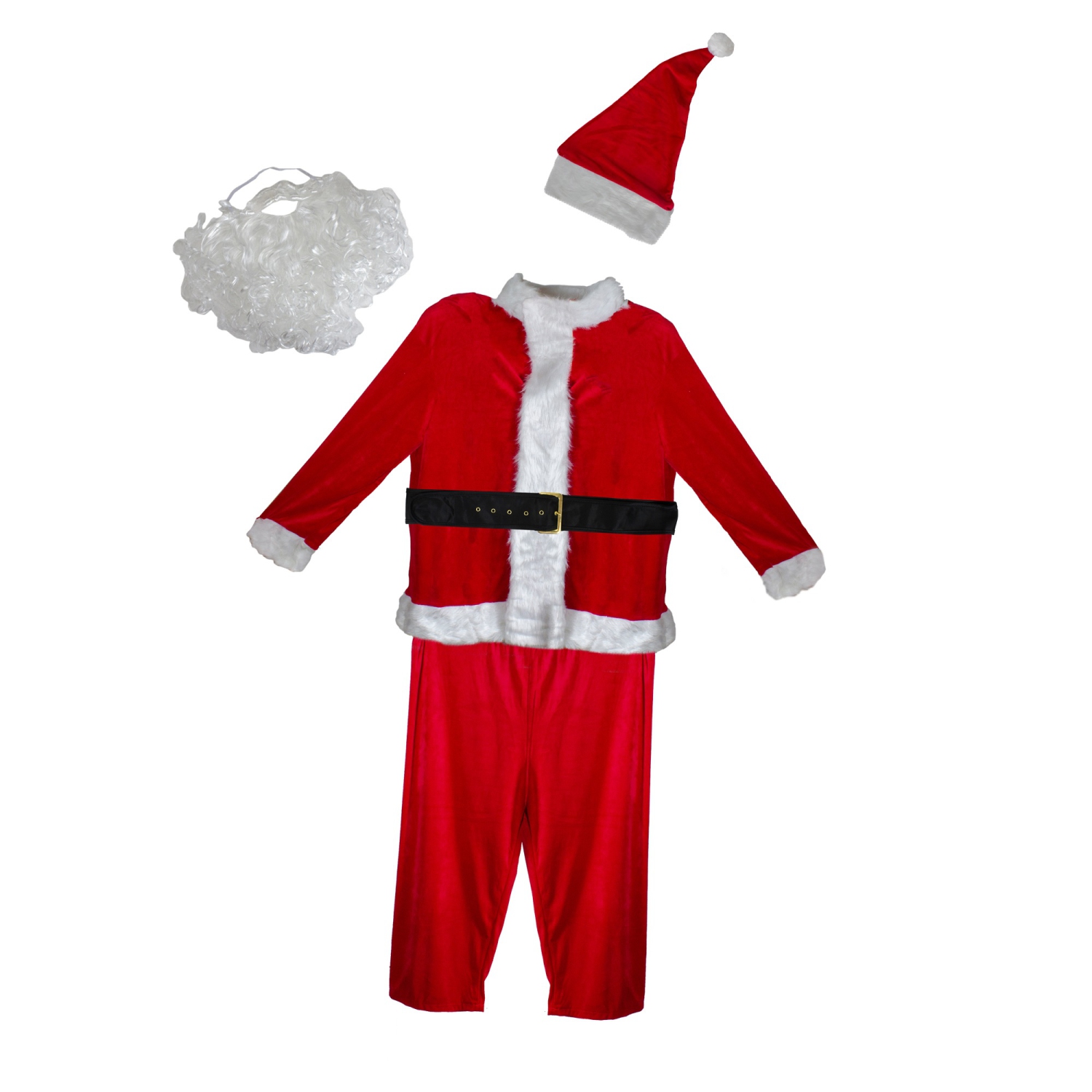 Costume de Noël pour hommes, père Noël blanc et rouge, taille plus