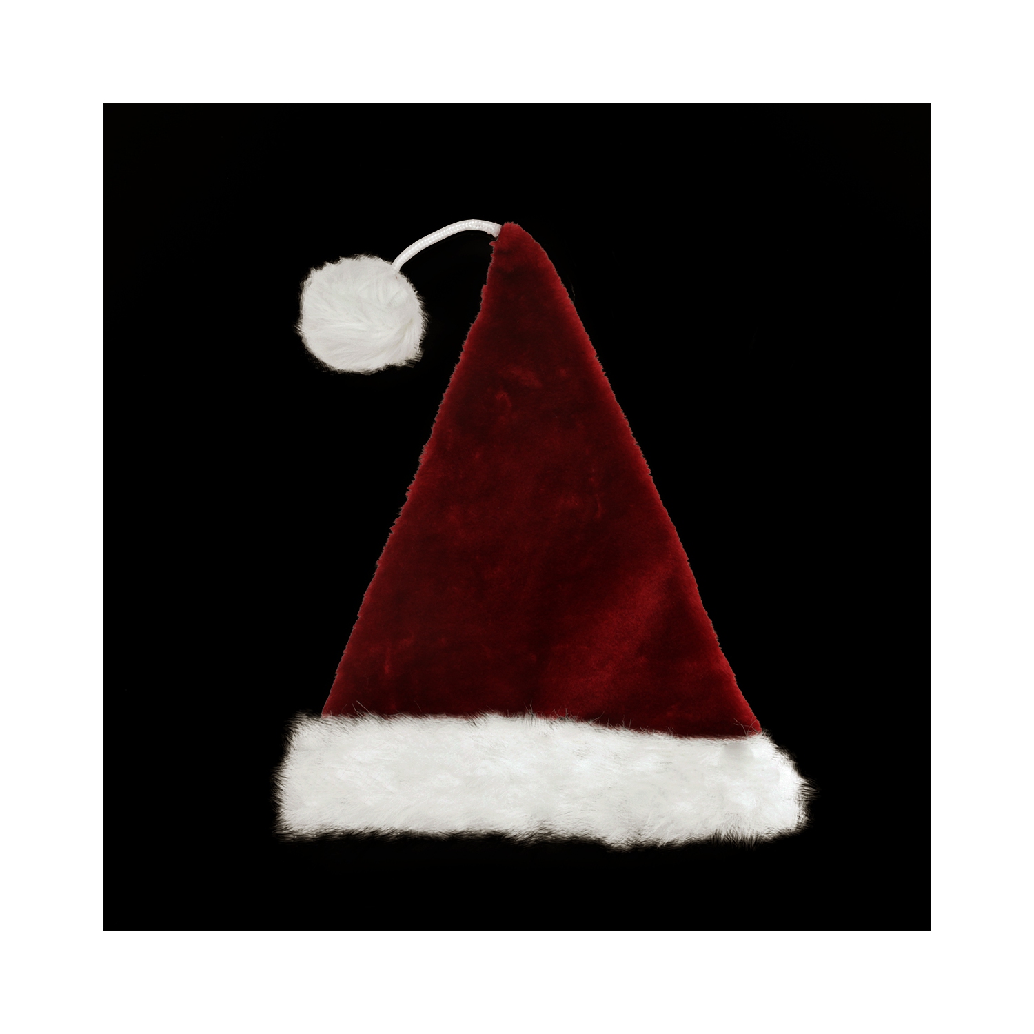 Chapeau de Noël unisexe avec pompon rouge et blanc pour adulte, père Noël - taille unique