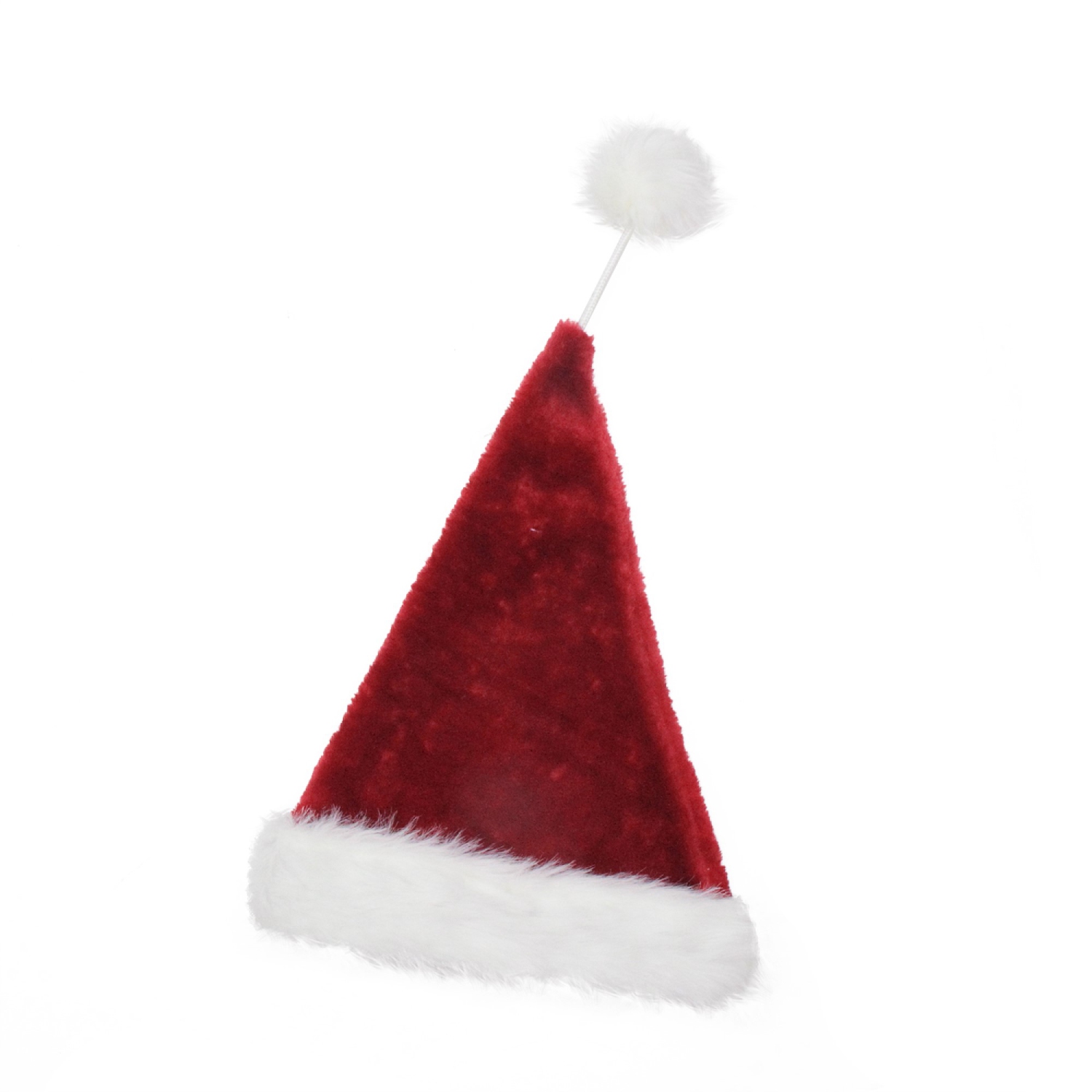 Chapeau de Noël unisexe avec pompon rouge et blanc pour adulte, père Noël - taille unique