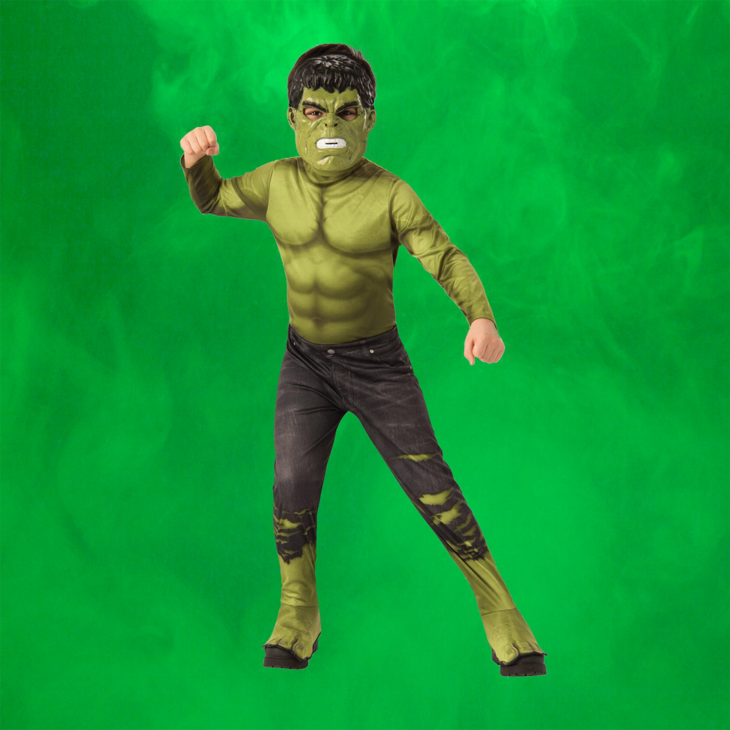 Costume d'Halloween Hulk Incredible – Chemise musclée pour garçon, grand, 10-12