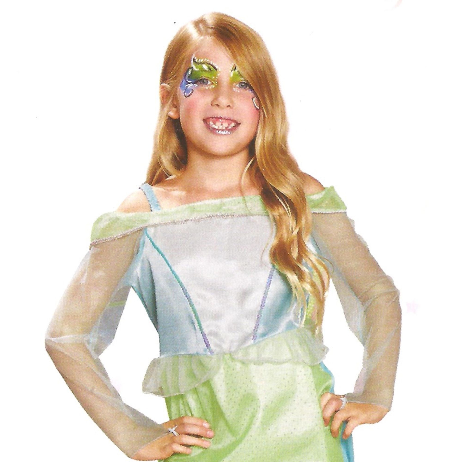 Costume d'Halloween sirène fille bleue et verte pour enfant - moyen