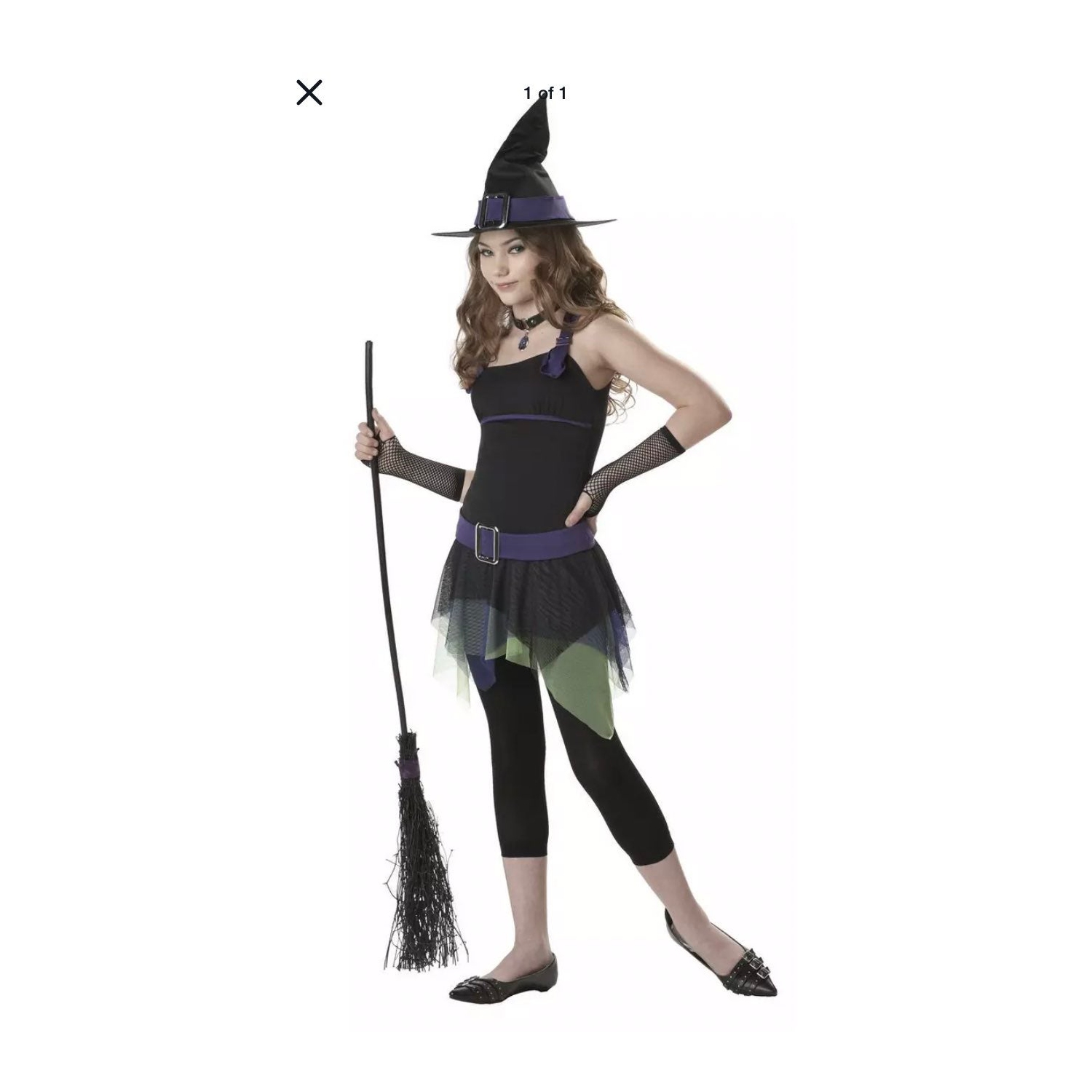 Sassy Black Witch Girl's Halloween Costume - Teen Large