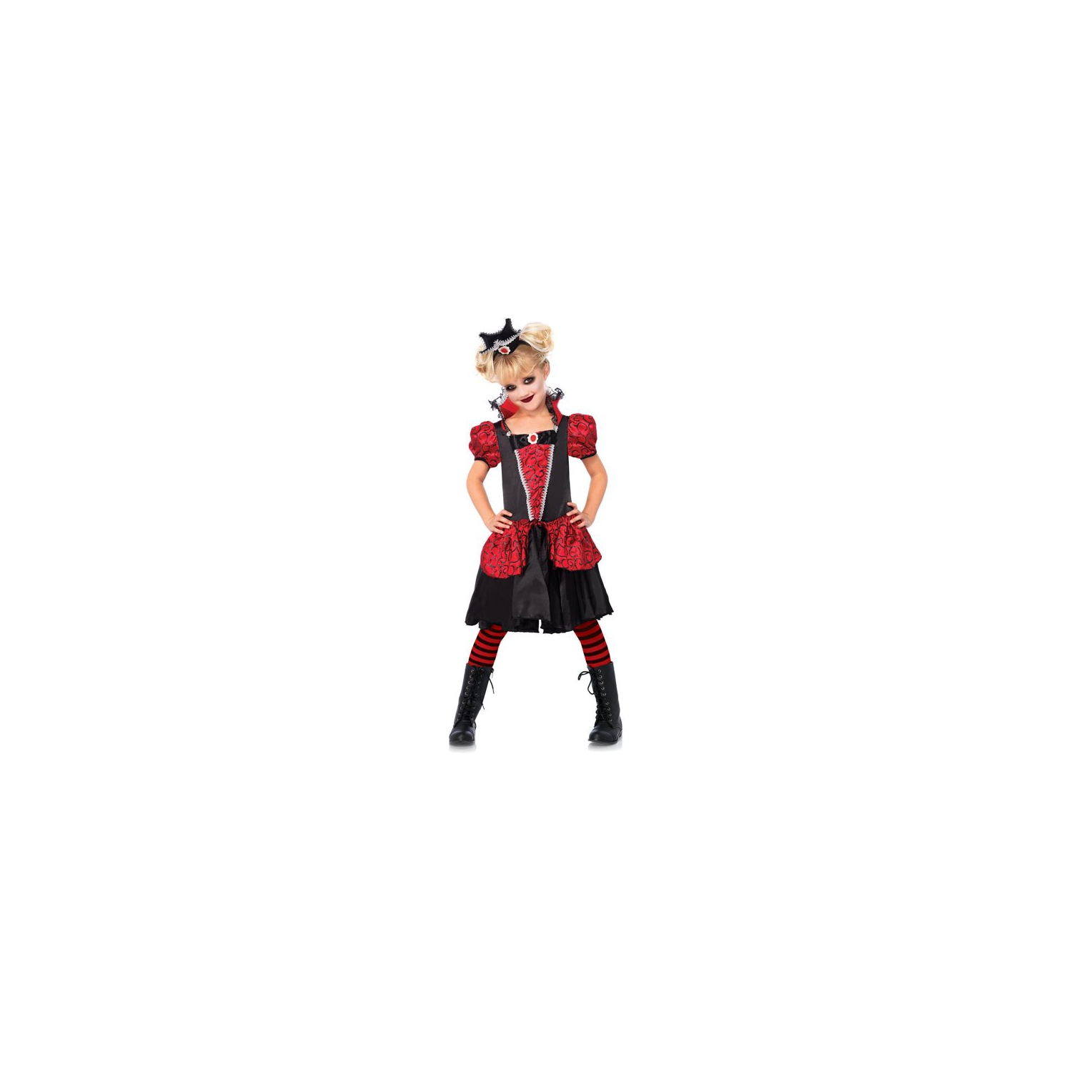 Girl's Red and Black Vampire Queen Halloween Costume - Medium