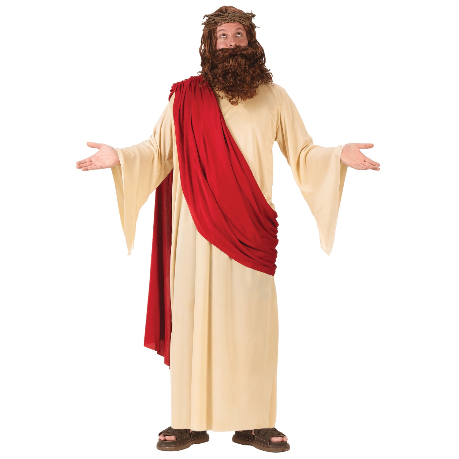 Costume de Noël pour adultes – Jésus, homme beige et rouge