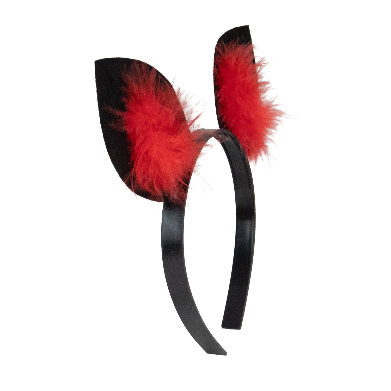 Costume de serre-tête d’Halloween, oreilles de souris, 8 po - Rouge et noir