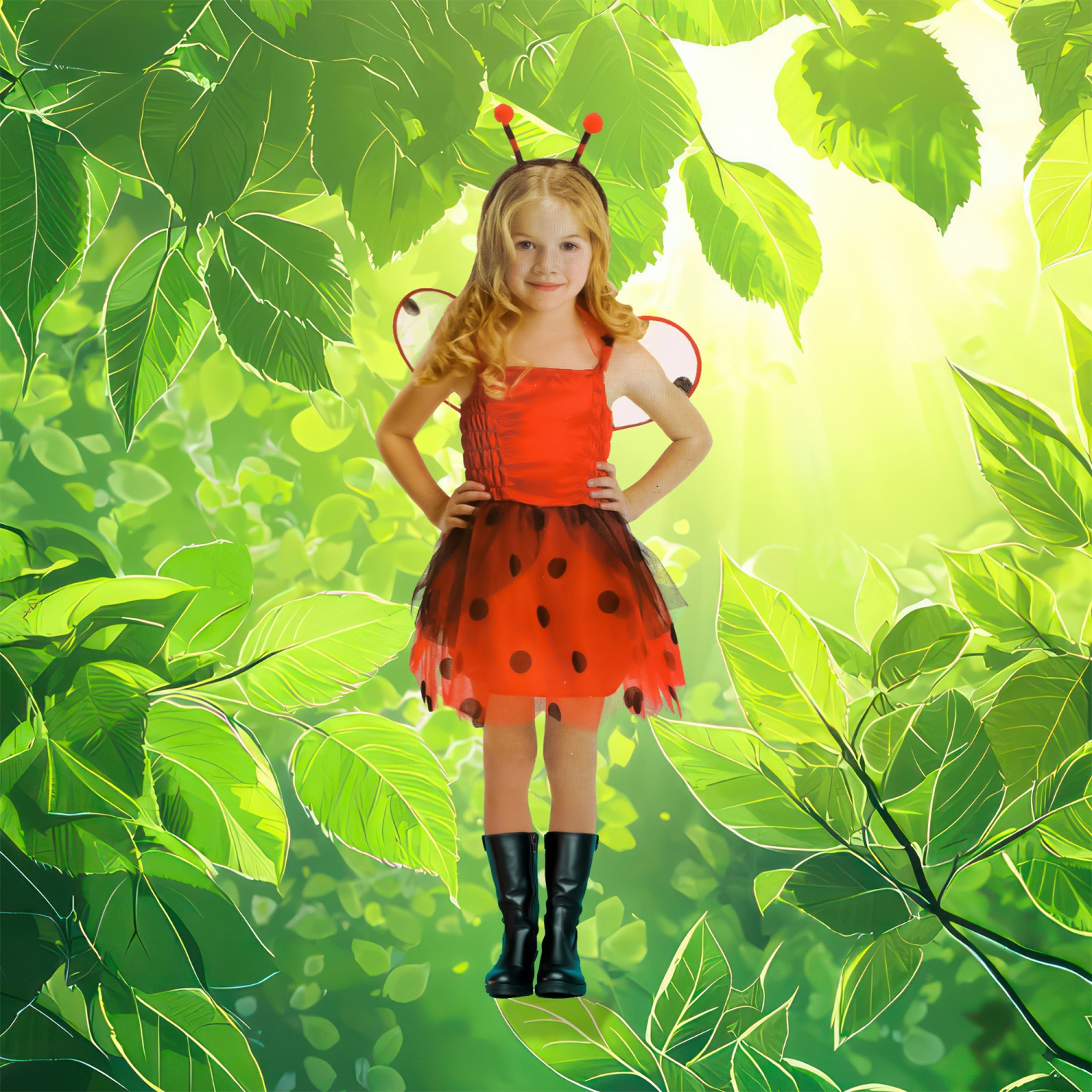 Costume d'Halloween coccinelle rouge et noir pour enfant - petit