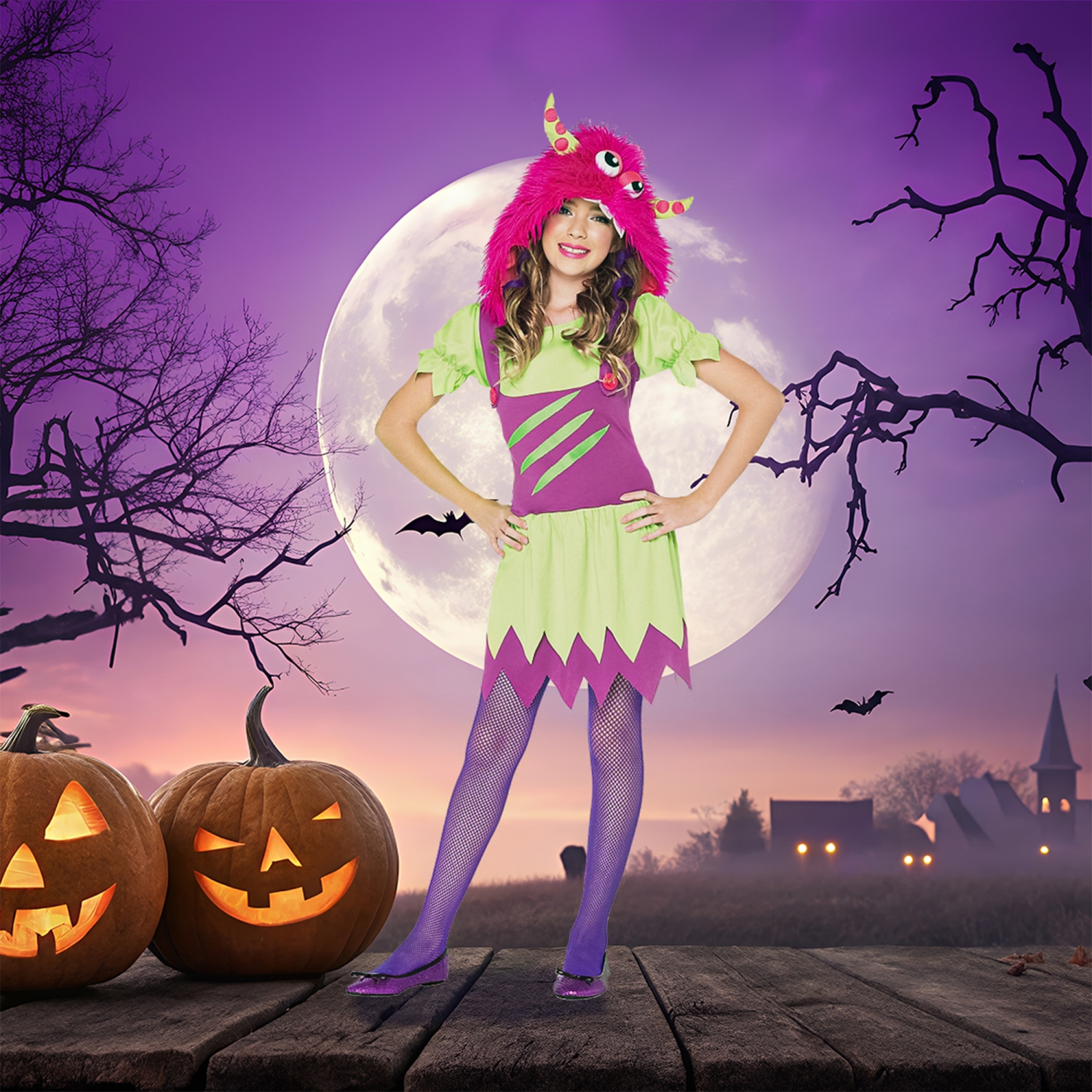 Girl's Fuzzy Wuzzy Wanda Halloween Costume - Large