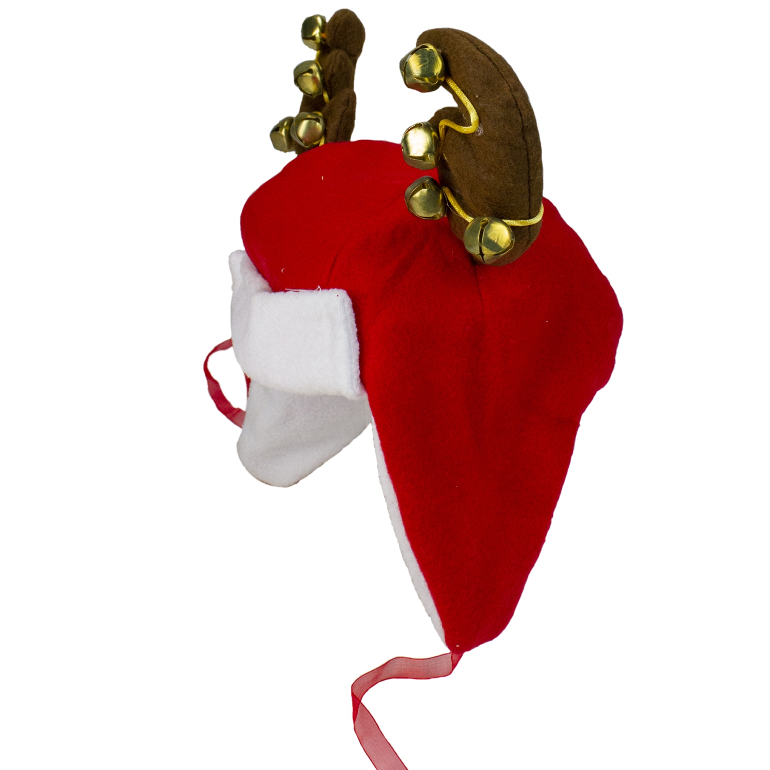 Chapeau de trappeur de Noël unisexe pour adultes, renne rouge et blanc, 17 po - taille unique