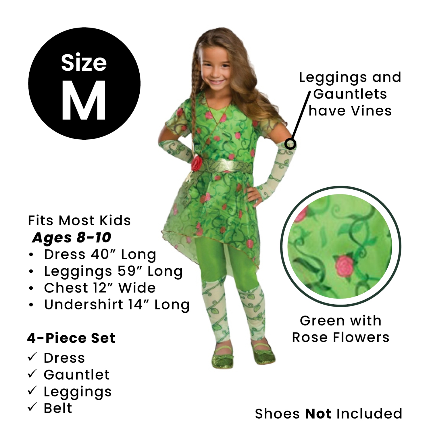 Girl's Poison Ivy Child Halloween Costume - Medium 8-10