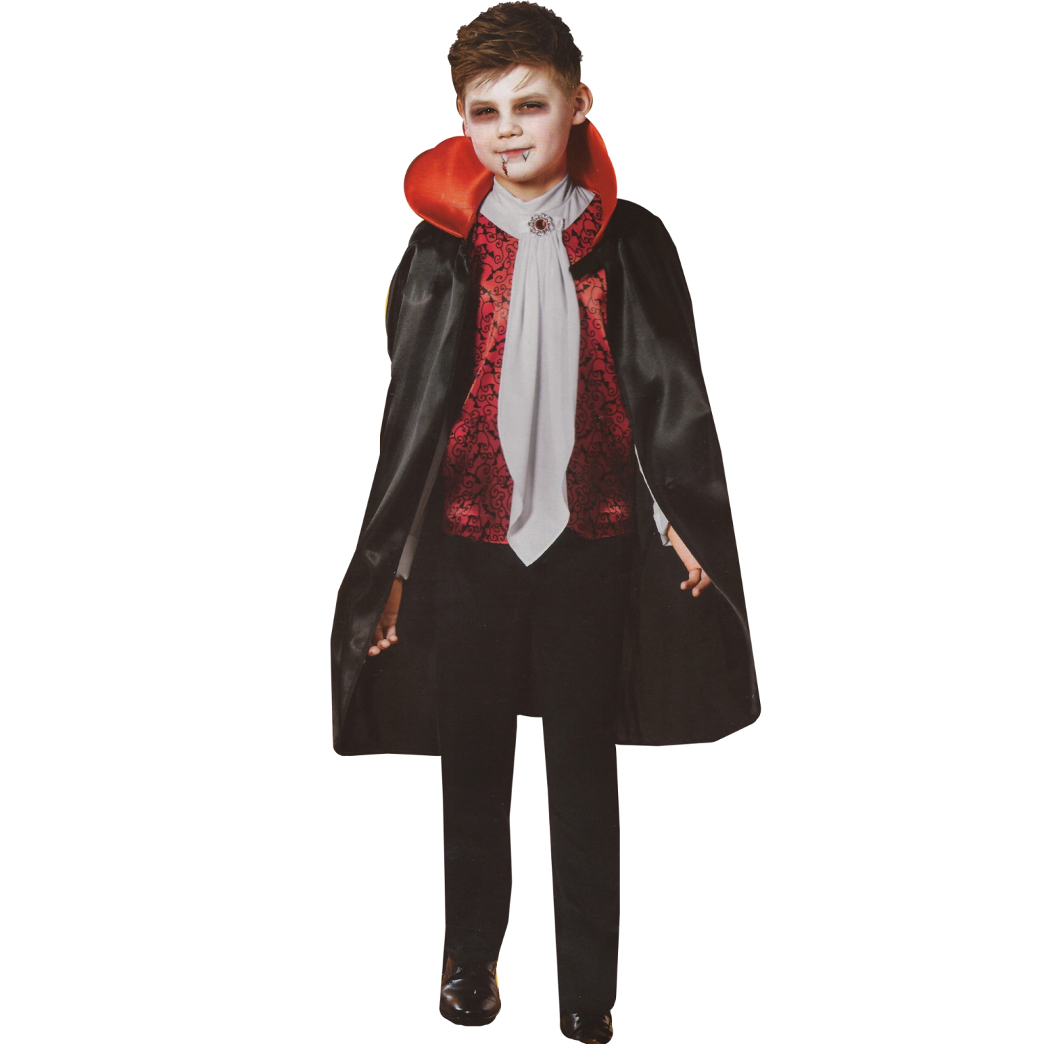 Black and Red Little Vampire Boy Child Halloween Costume - Medium