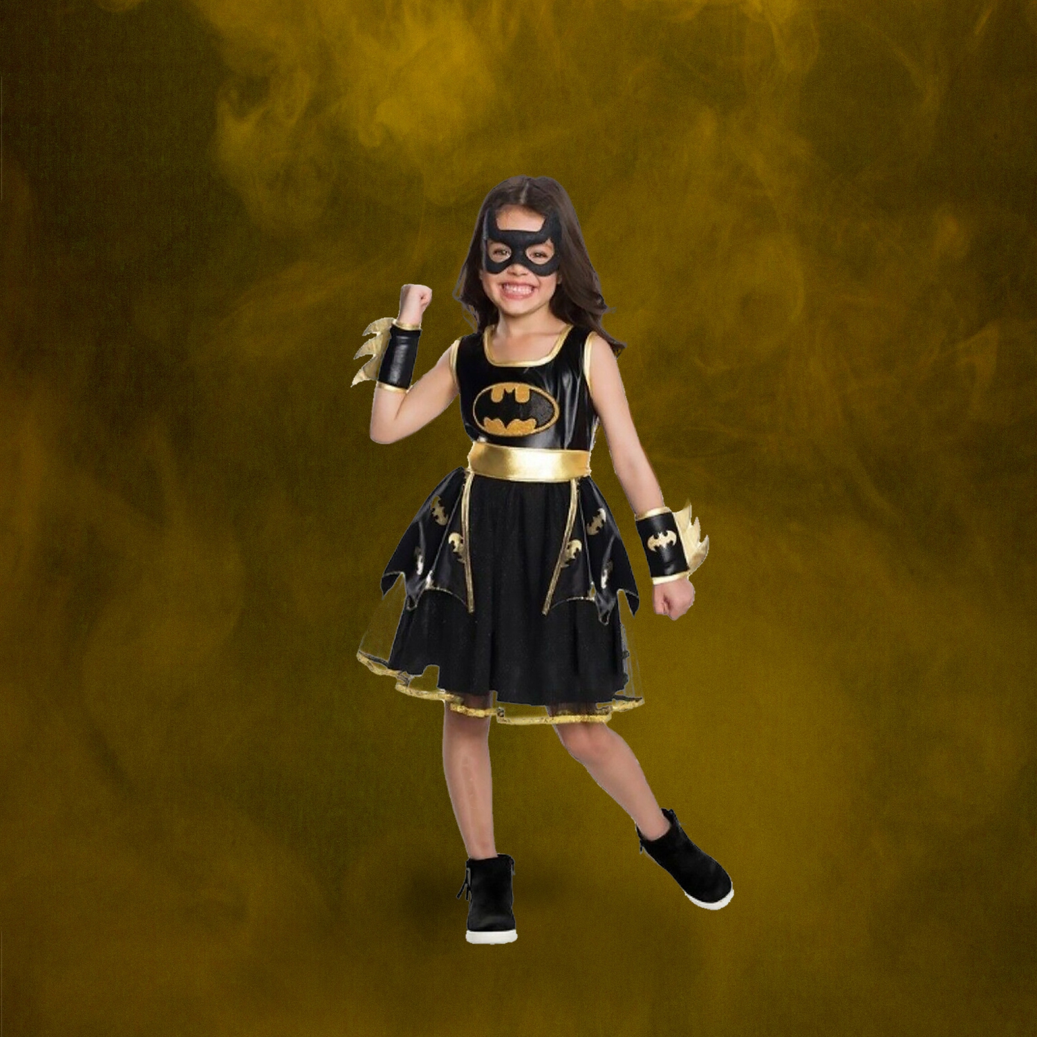 Girls Batgirl Tutu Dress Kids Halloween Costume - Large 10-12
