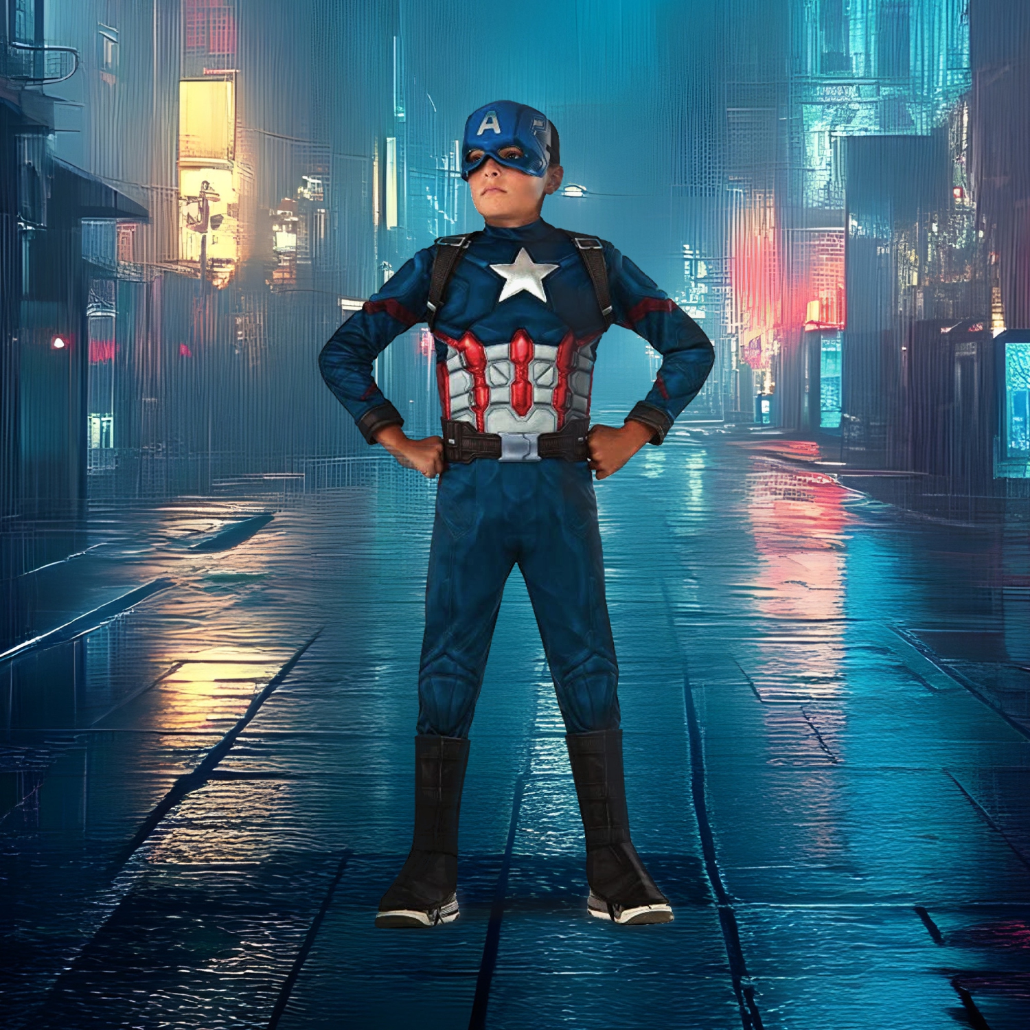 Costume d'Halloween pour garçons, Capitaine America - petit
