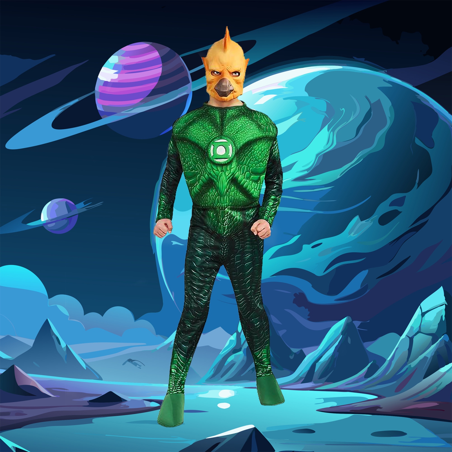 Boy's Green Lantern Tomar-Re Halloween Costume - Medium 8-10 - Green