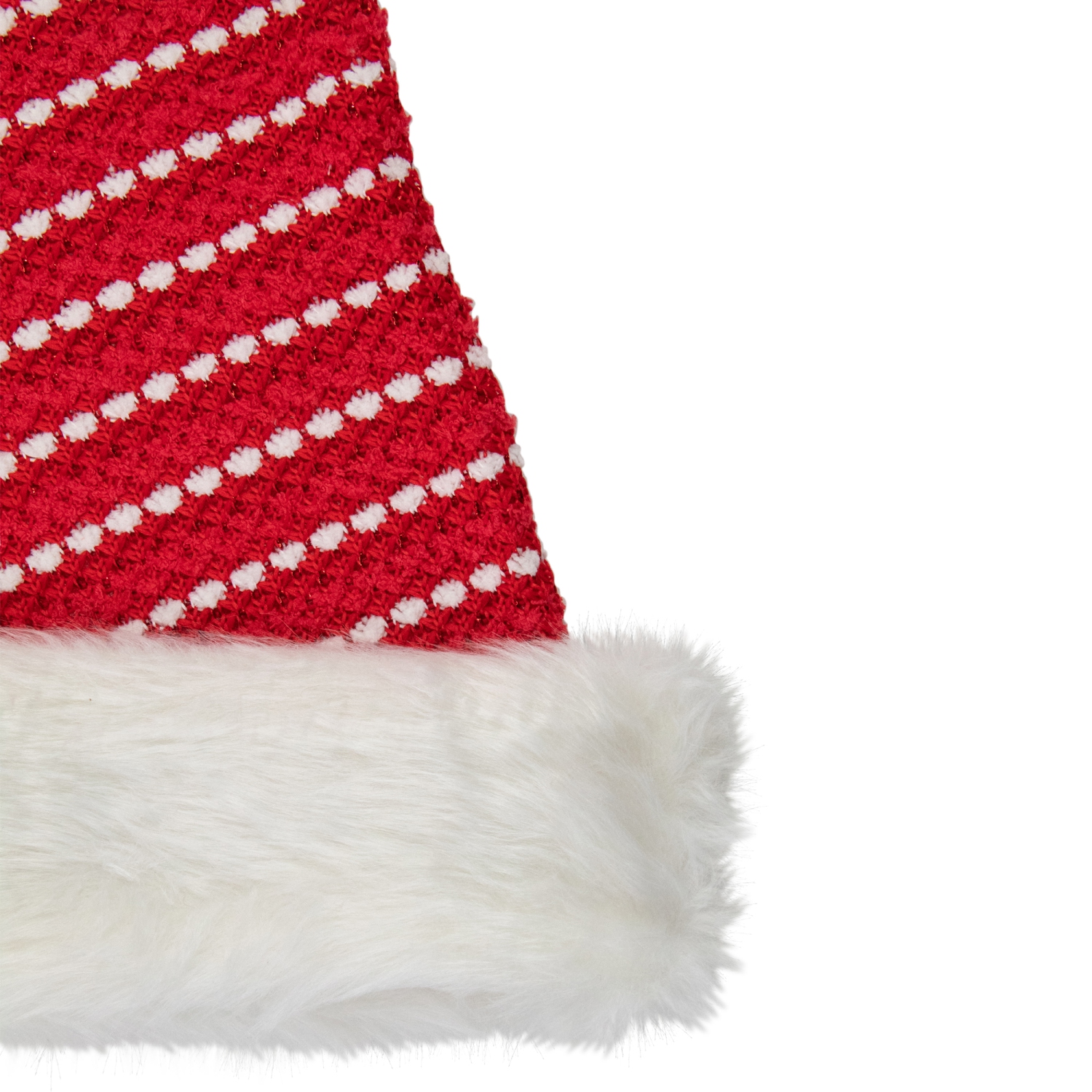 Chapeau de père Noël rayé rouge et blanc de 17 po avec pompon