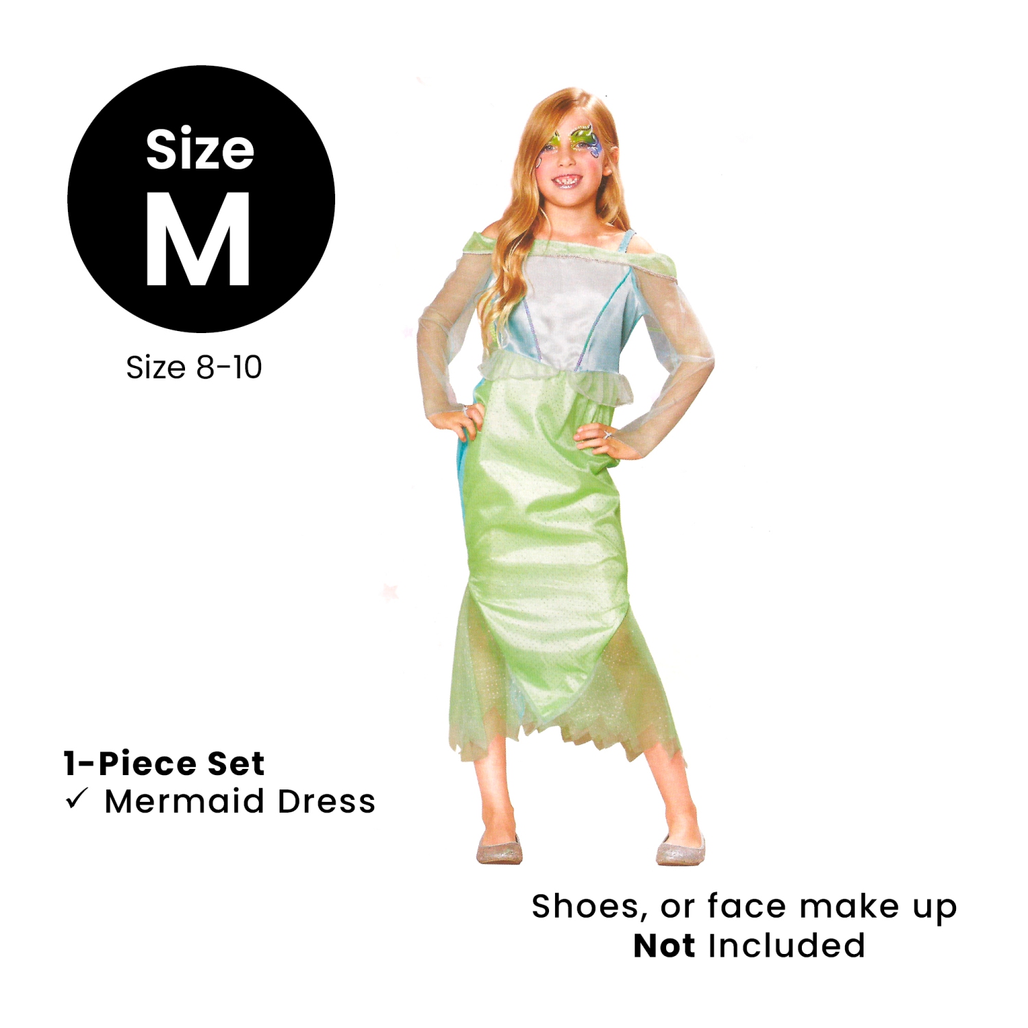 Green and Blue Mermaid Girl Child Halloween Costume - Medium