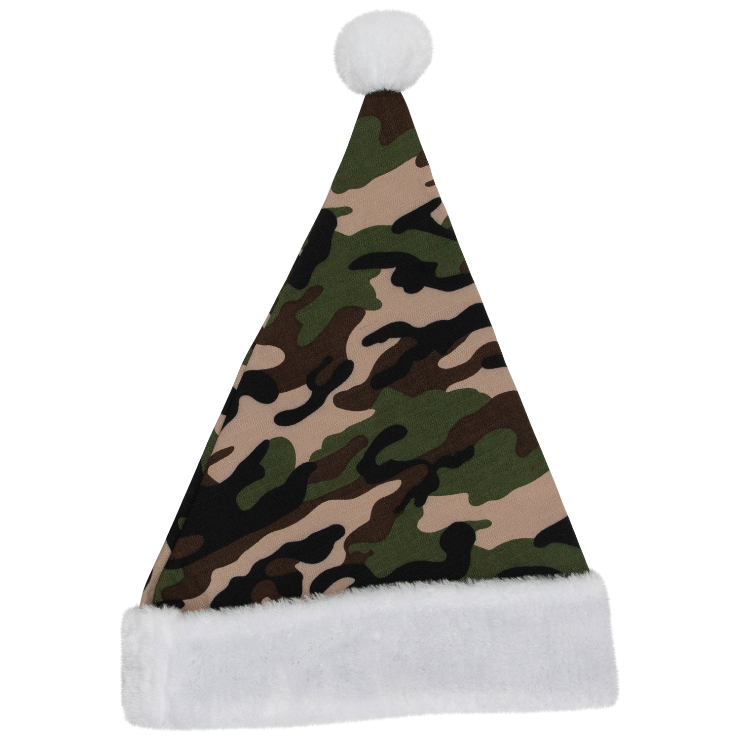 Unisex Adult Camouflage Christmas Santa Hat - One Size - Green and White