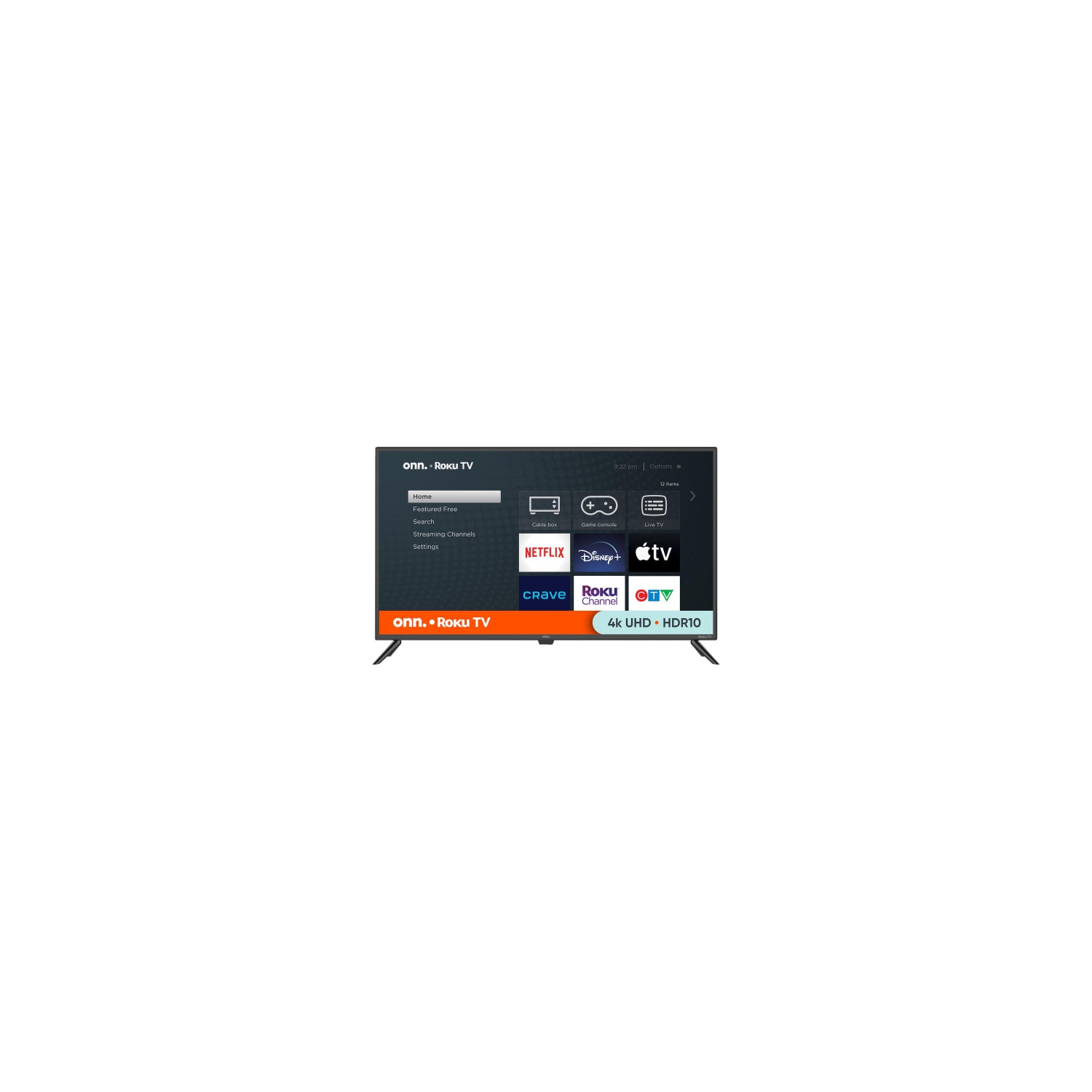 Refurbished (Excellent) - onn. 43" 4K UHD HDR Roku Smart TV (Model 100012584-CA-Black)