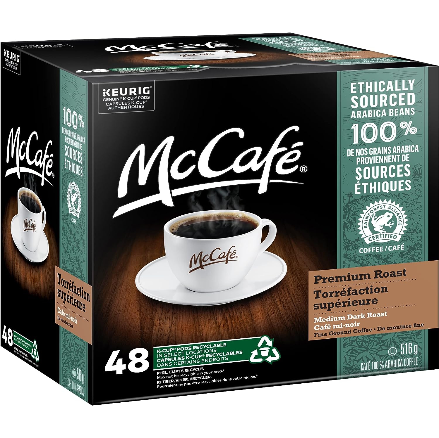 McCafé Premium Medium Dark Roast K-Cup Coffee Pods, 48 Count, Ethically Sourced, For Keurig Coffee Makers