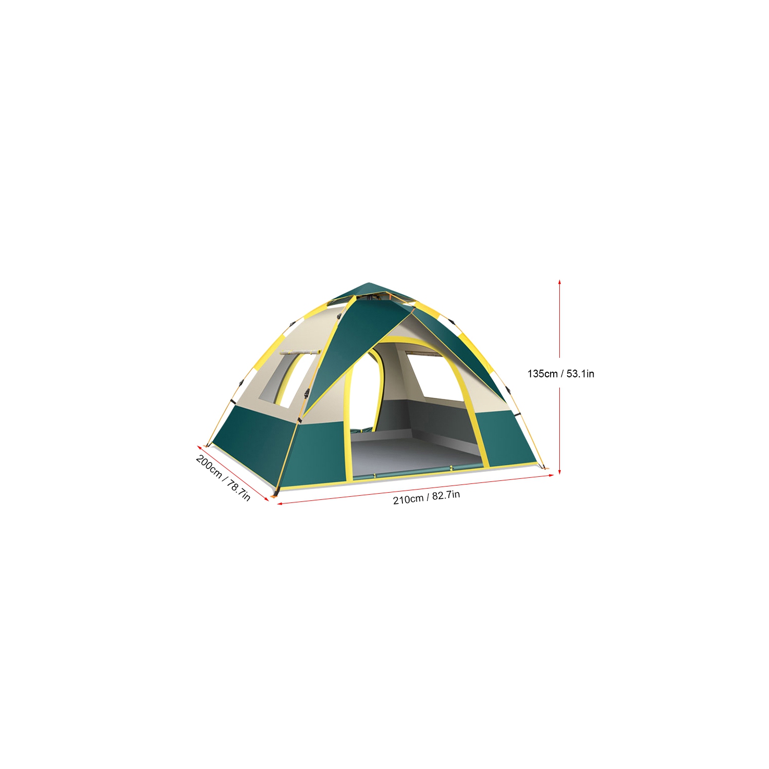 axGear Camping Tent Waterproof Windproof Dome Hiking Tent 2 to 4 People Family