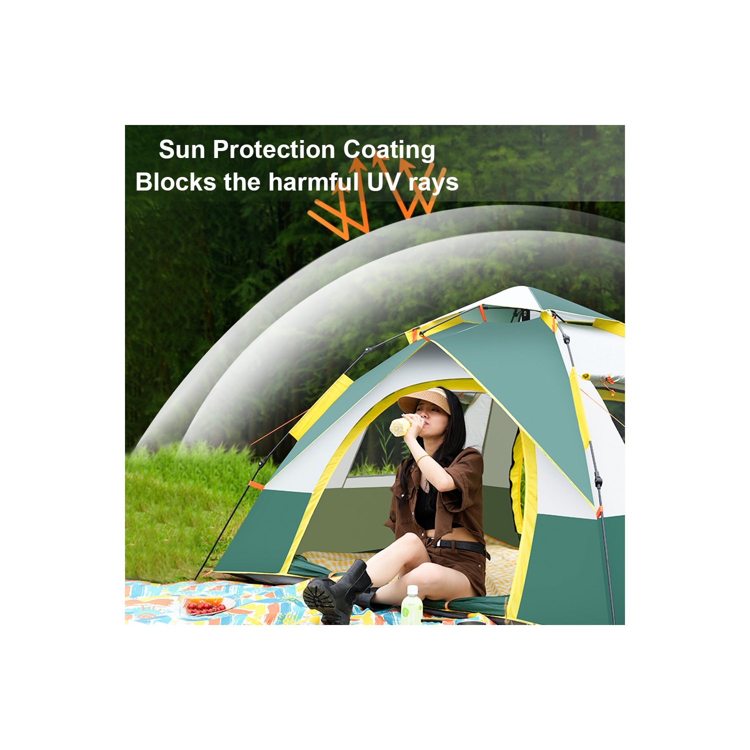 axGear Camping Tent Waterproof Windproof Dome Hiking Tent 2 to 4 People Family