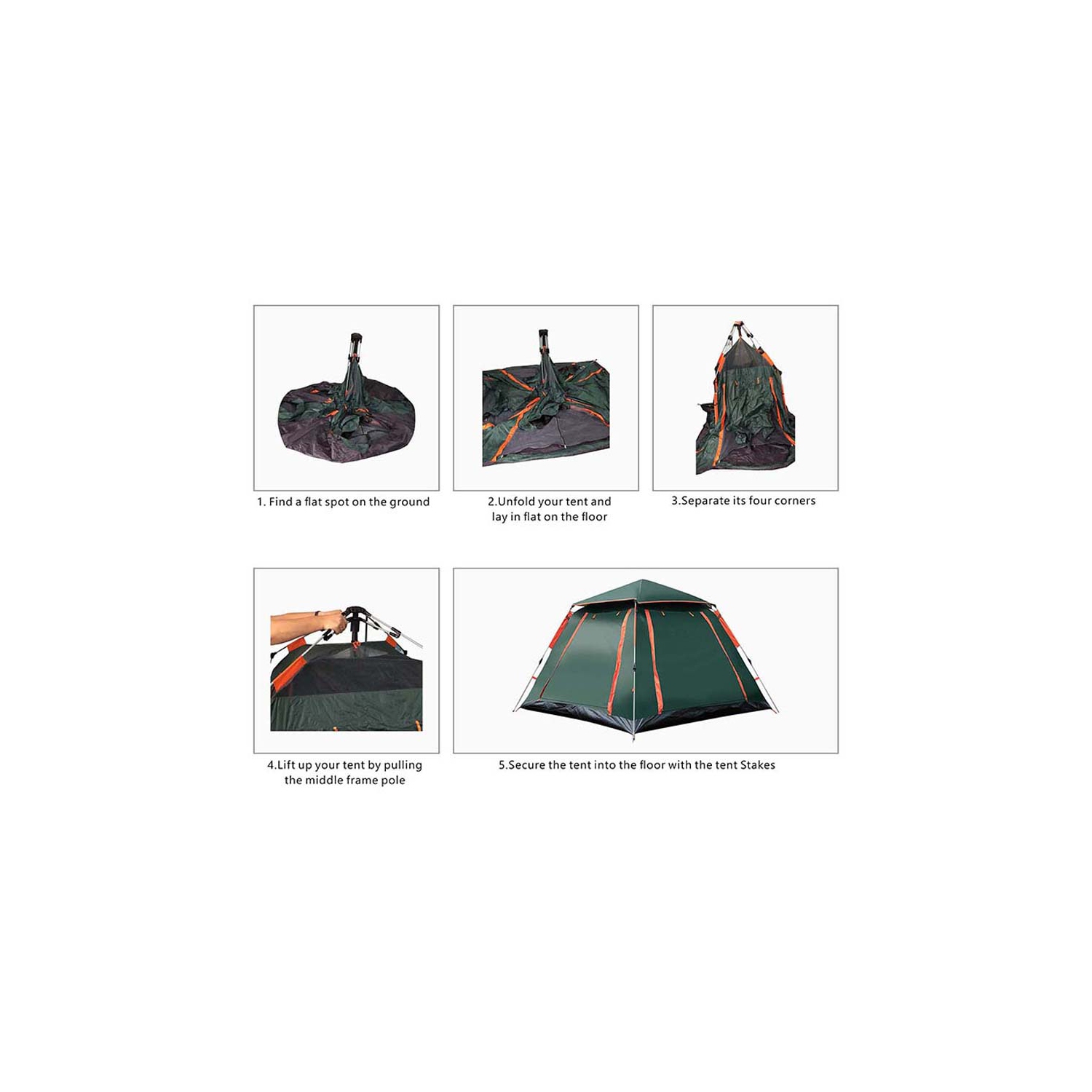 Camping Popup Tent Water Resistant Windproof Dome Hiking 5 People Family Easy