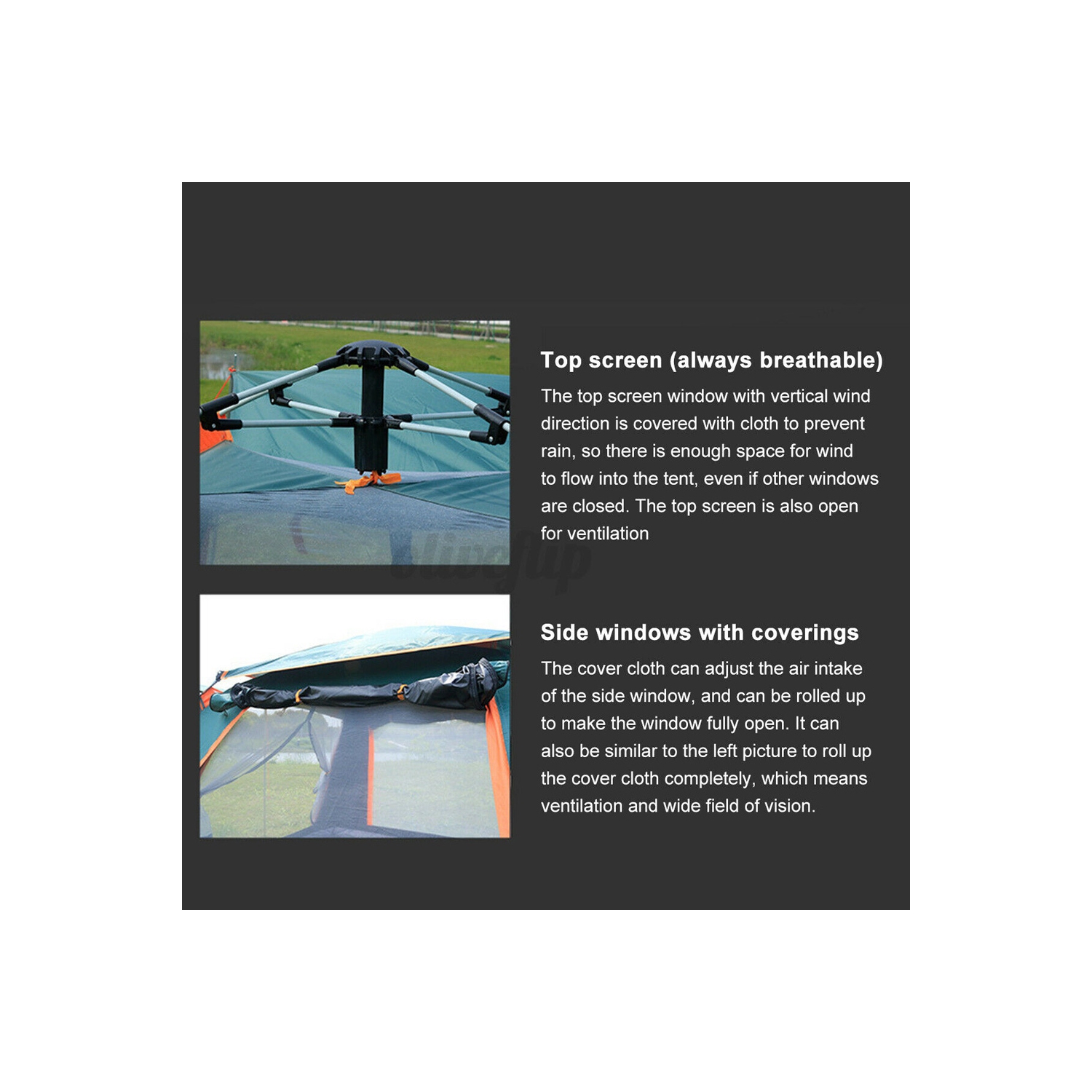 Camping Popup Tent Water Resistant Windproof Dome Hiking 5 People Family Easy