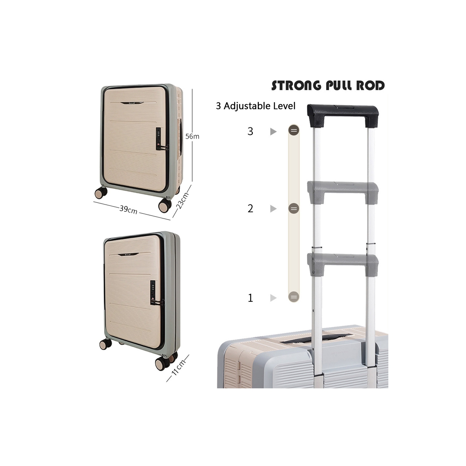 Valise de cabine pliable compacte de 20 po Travel Light pliable noire d'axGear