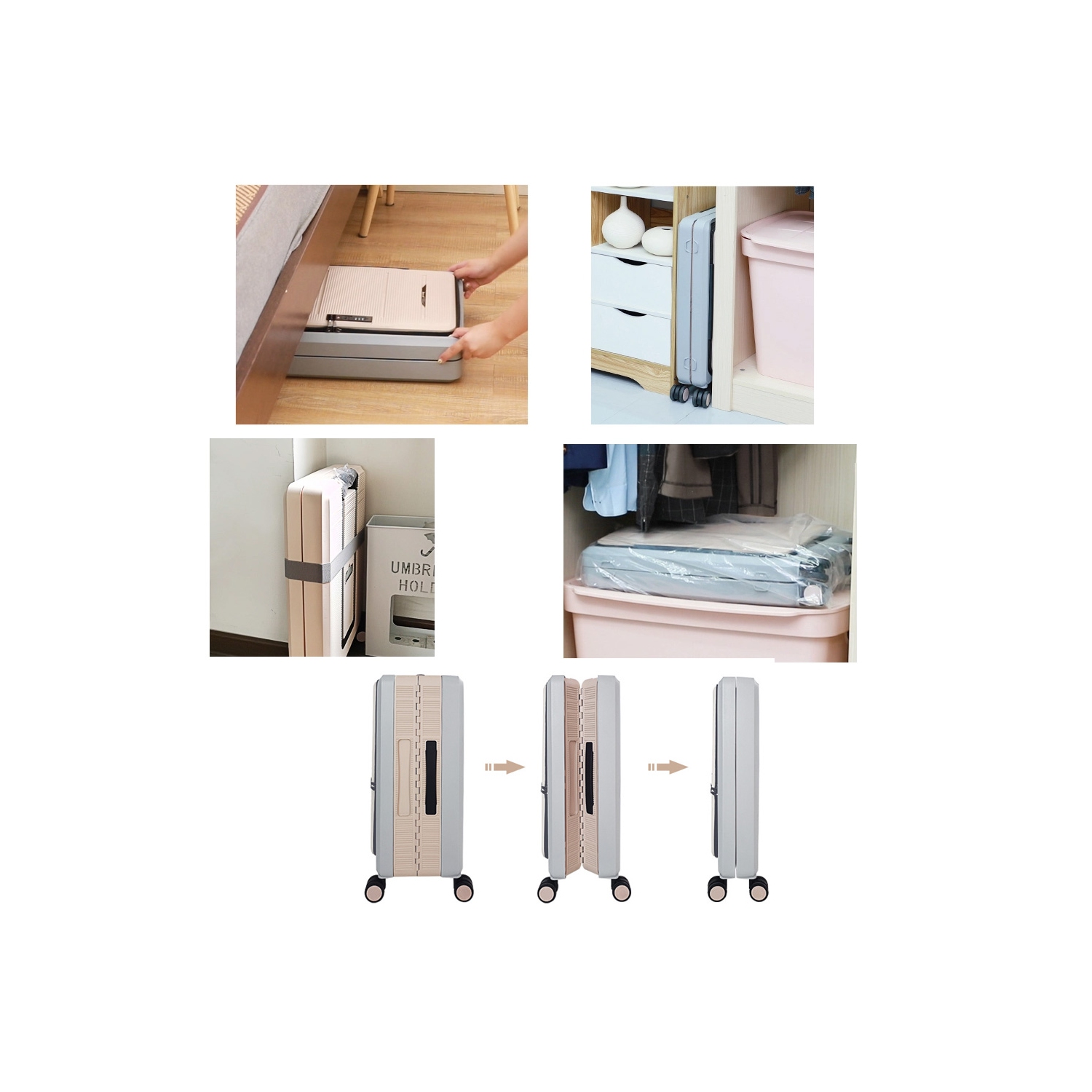 Valise de cabine pliable compacte de 20 po Travel Light pliable noire d'axGear