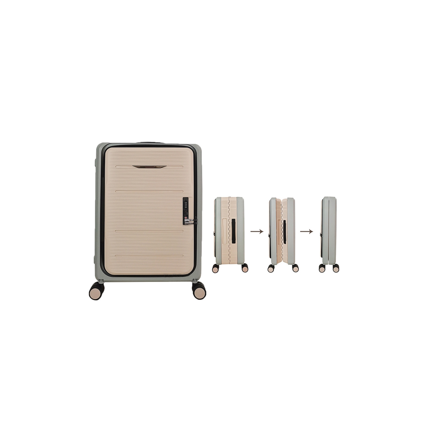 Valise compacte repliable de 24 po repliable avec lampe de voyage d'axGear - Noir