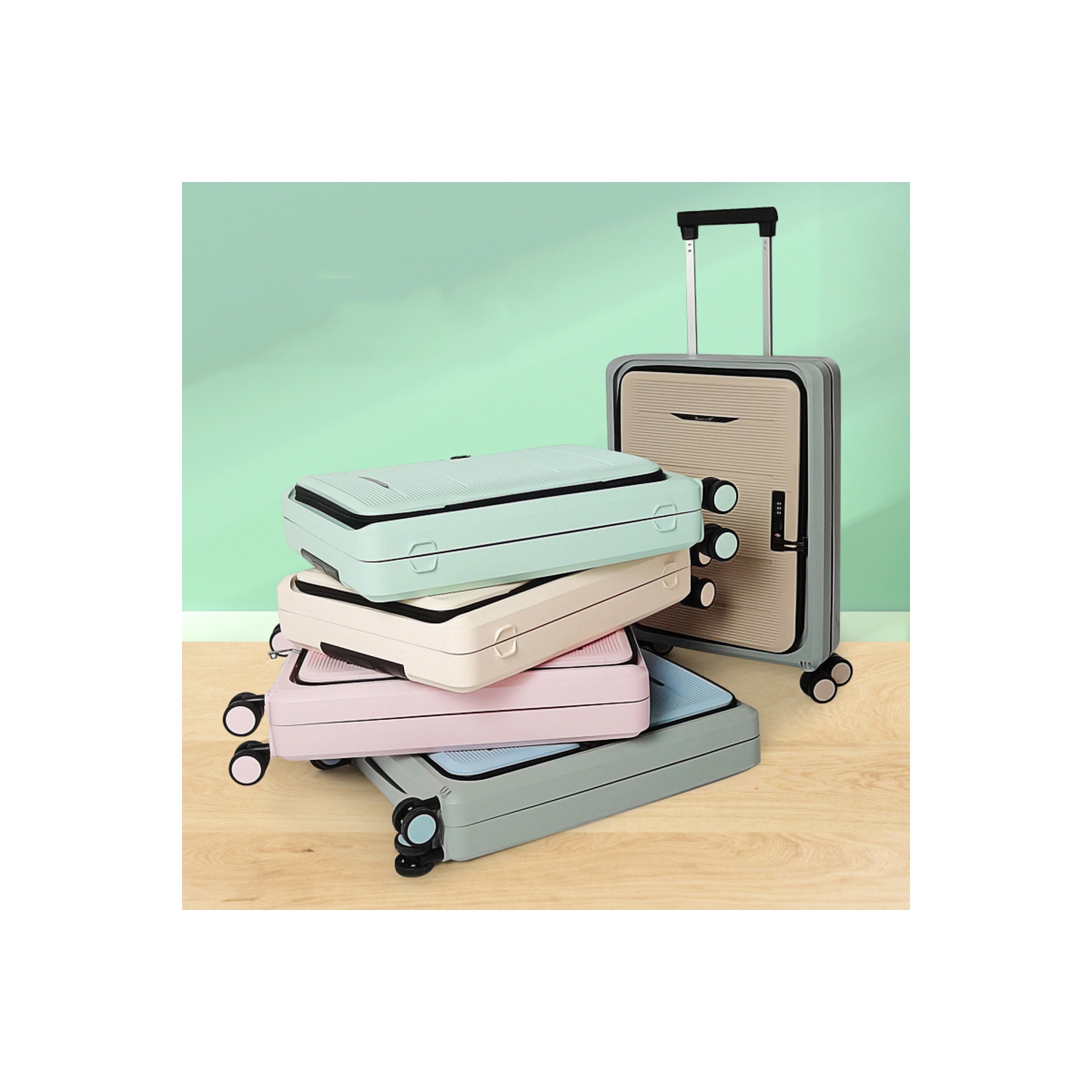 Valise compacte repliable de 24 po repliable avec lampe de voyage d'axGear - Noir