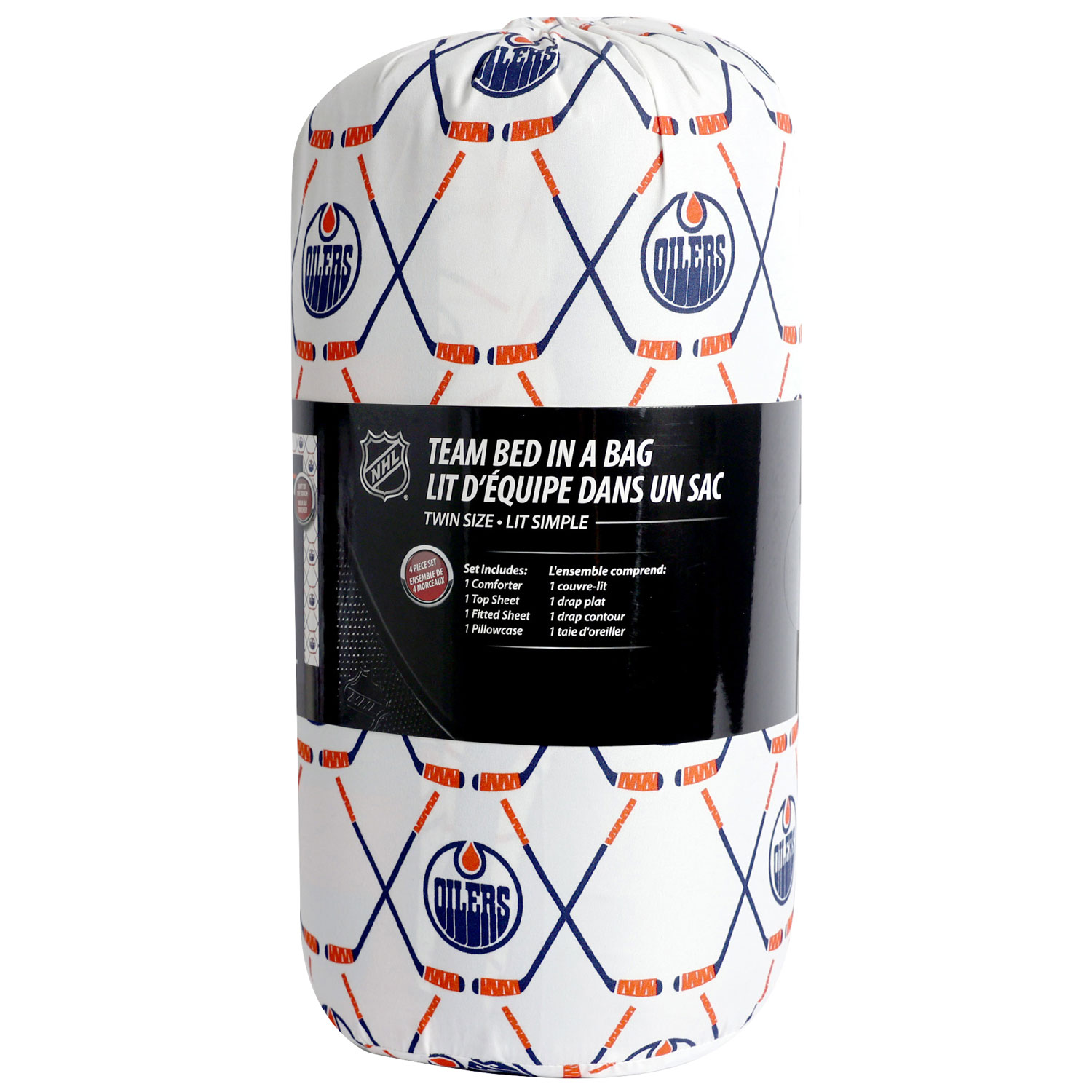 Literie de 4 pièces de la LNH - Lit une place - Oilers d'Edmonton