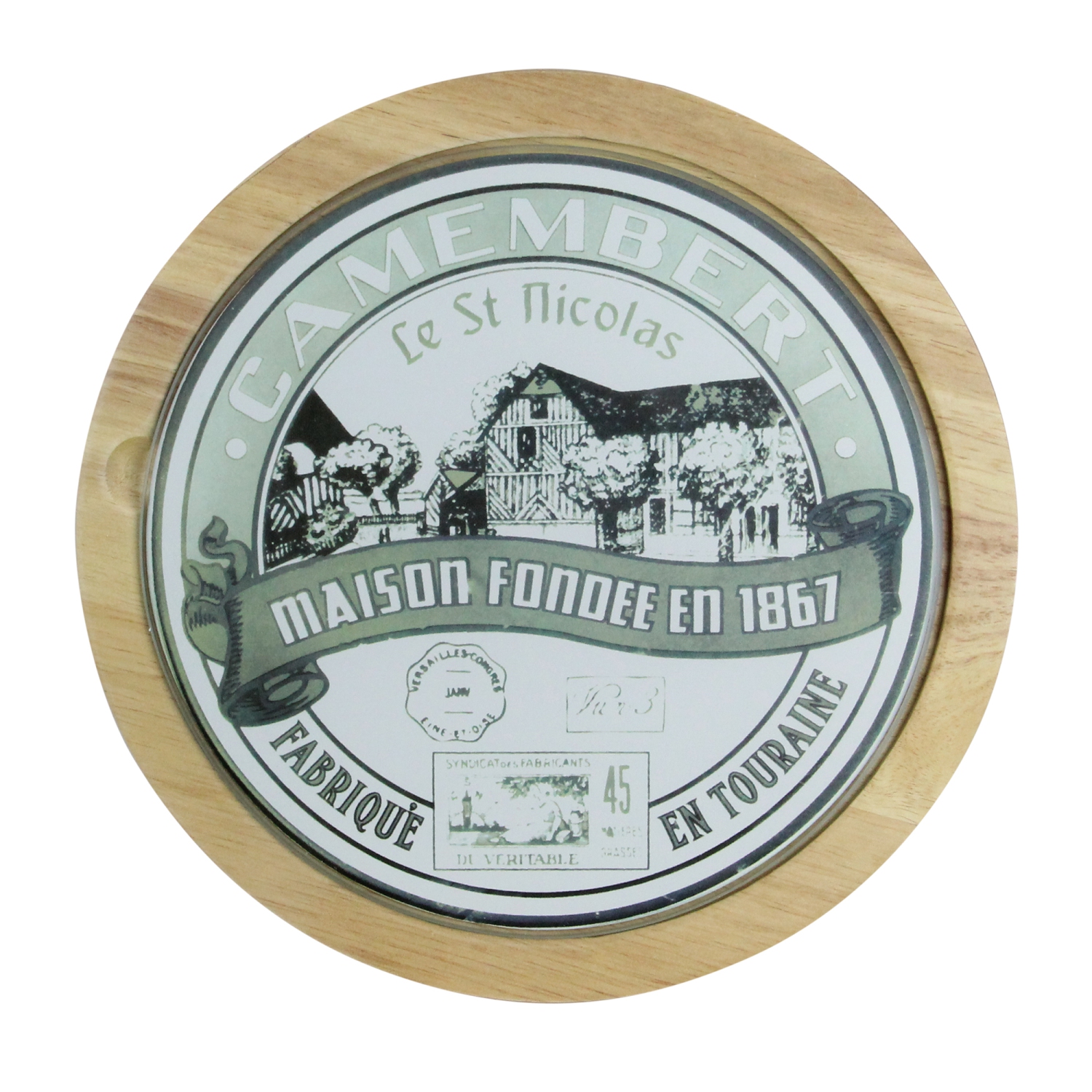 Planche à découper en bois et en verre de 8,5 po avec fourchette et couteaux