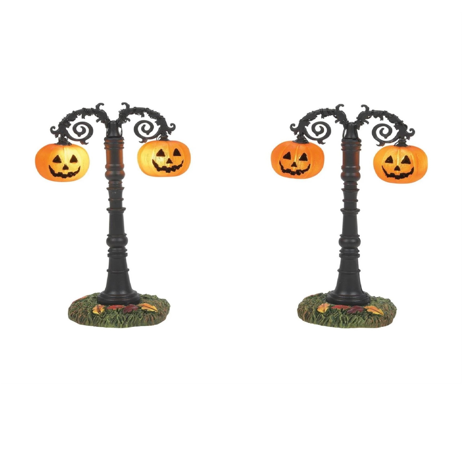Department 56 Village Halloween Lighted Hallows Eve Street Lamp Set of 2 #6012281