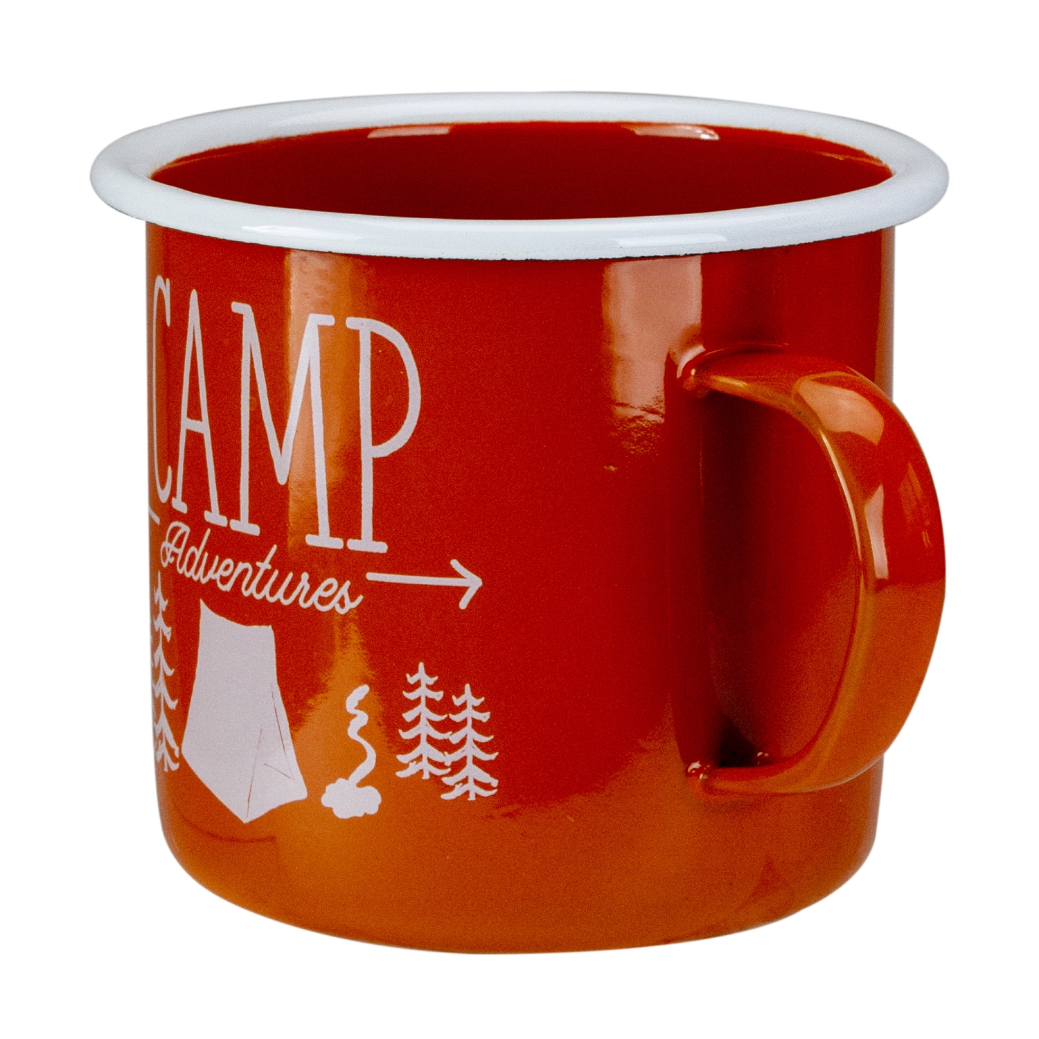 Tasse de camping orange et blanche de 5,5 po