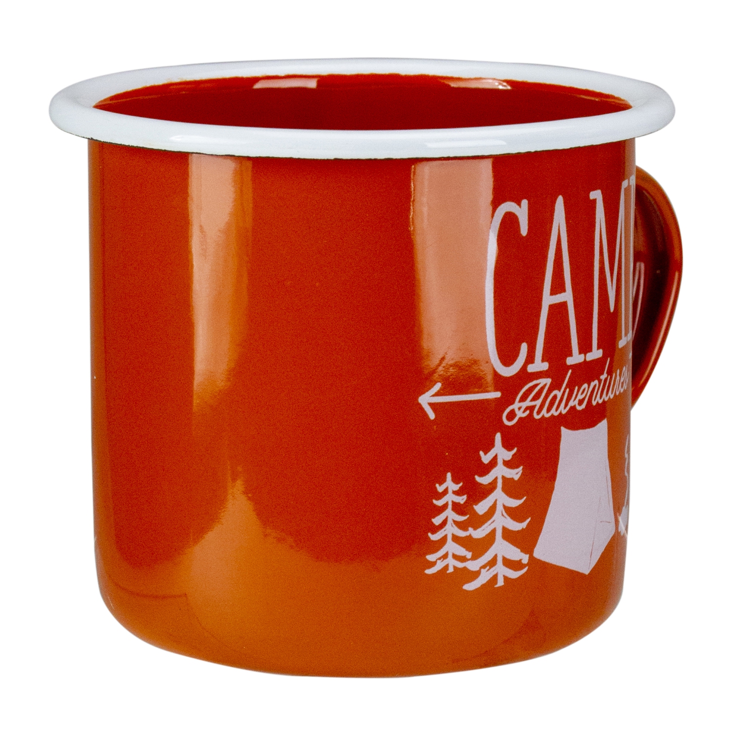 Tasse de camping orange et blanche de 5,5 po