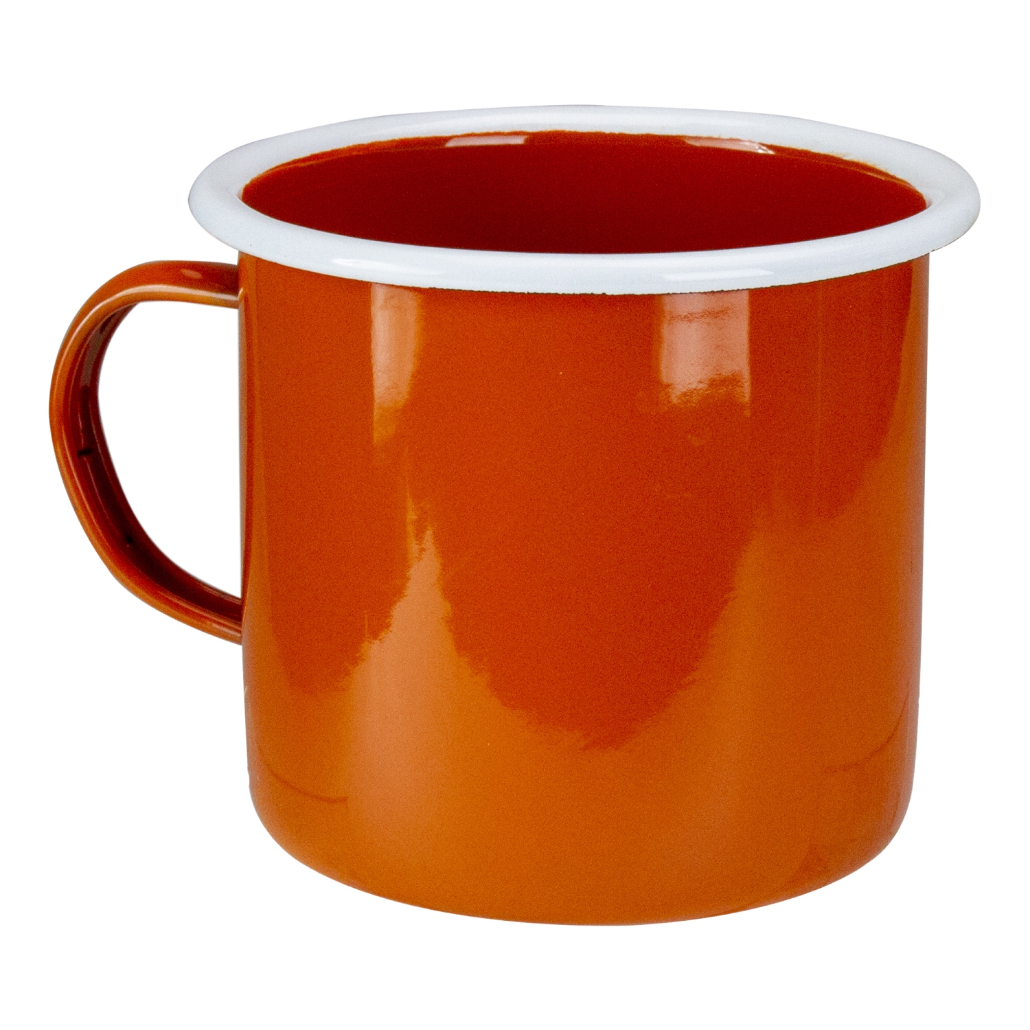 Tasse de camping orange et blanche de 5,5 po