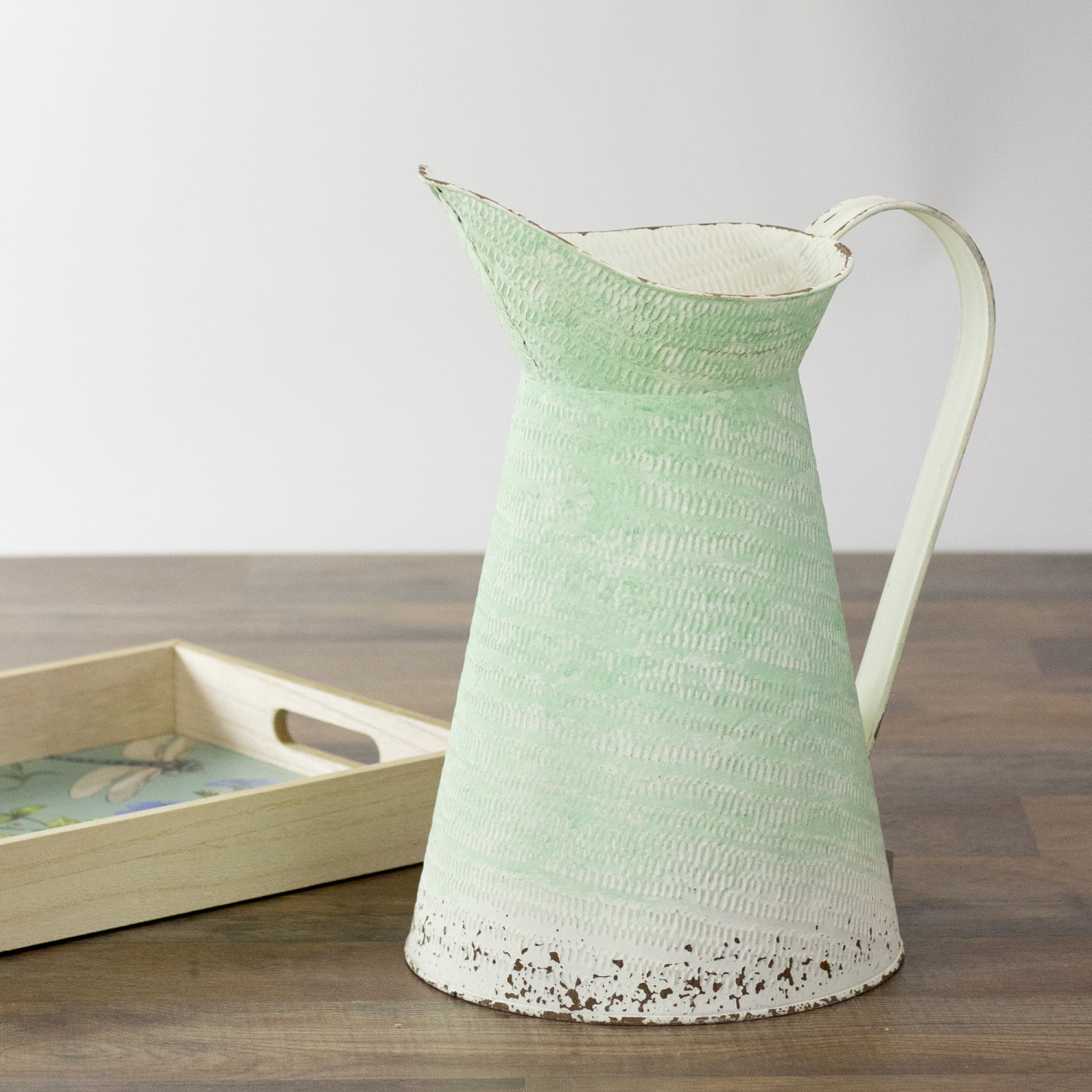 13" Green Ombre Decorative Pitcher