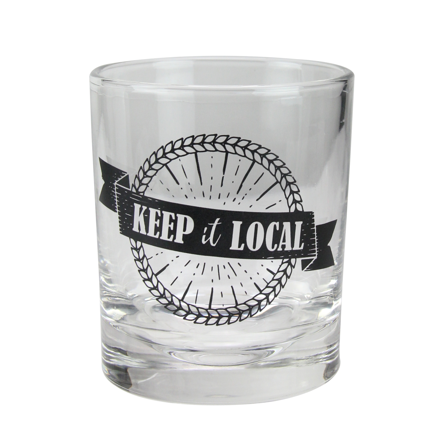 Keep It Local Glass Tumbler with Black Sphere Ice Mold - 10oz