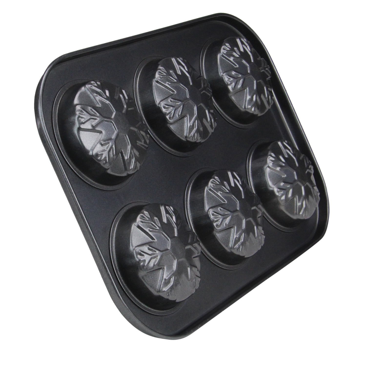 10" Gray Metal Snowflake Baking Pan