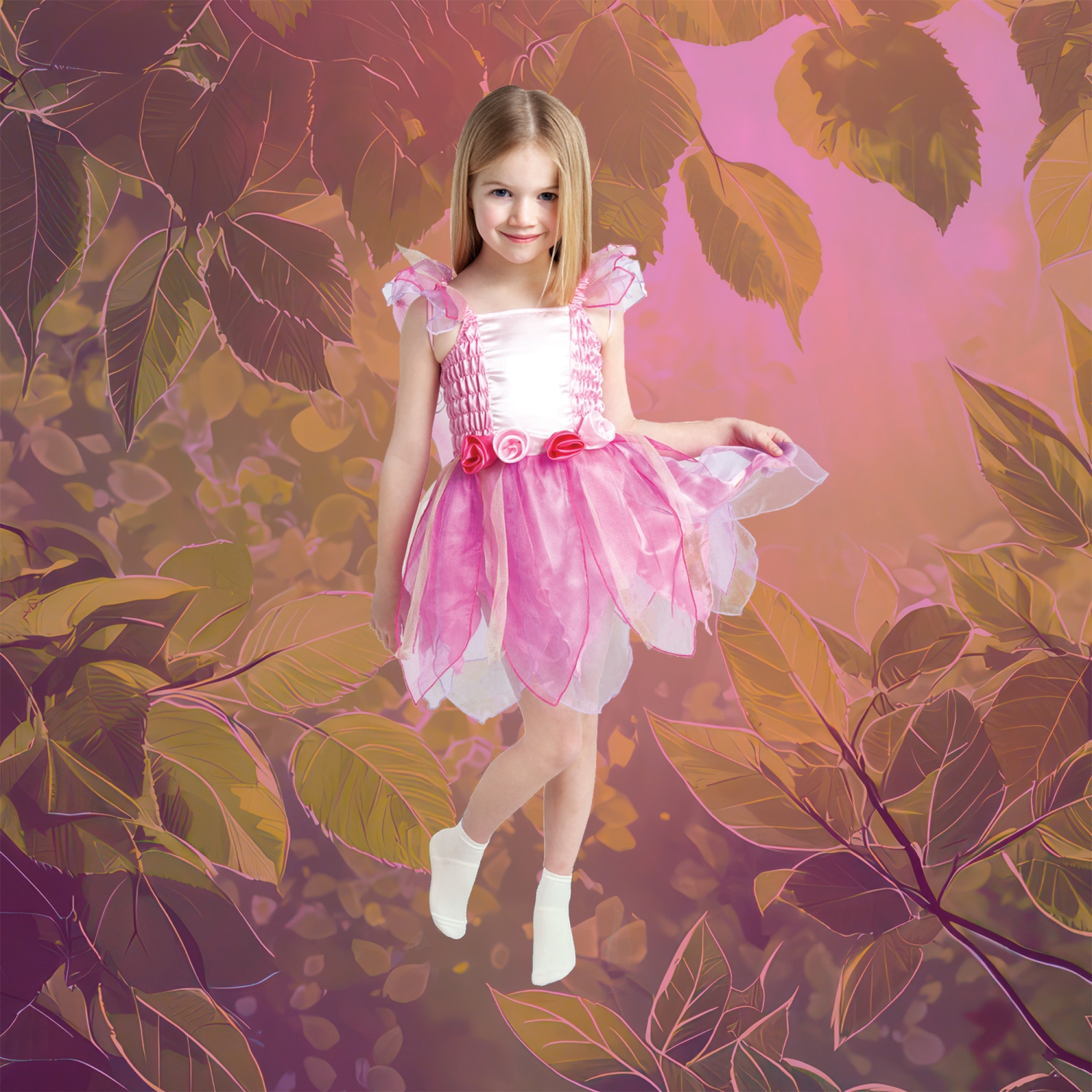 Pink and White Princess Fairy Girl Toddler Halloween Costume - Small