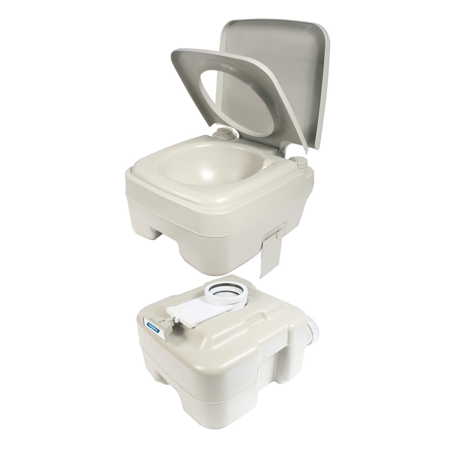 Camco 41541 Standard Portable Travel Toilet, Designed for Camping, RV, Boating And Other Recreational Activites, White