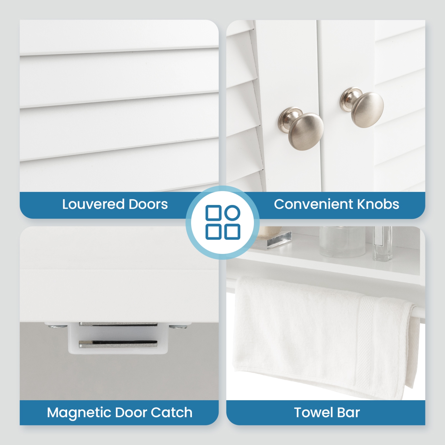 Armoire à pharmacie murale de salle de bain avec portes à évent et porte-serviettes de Costway