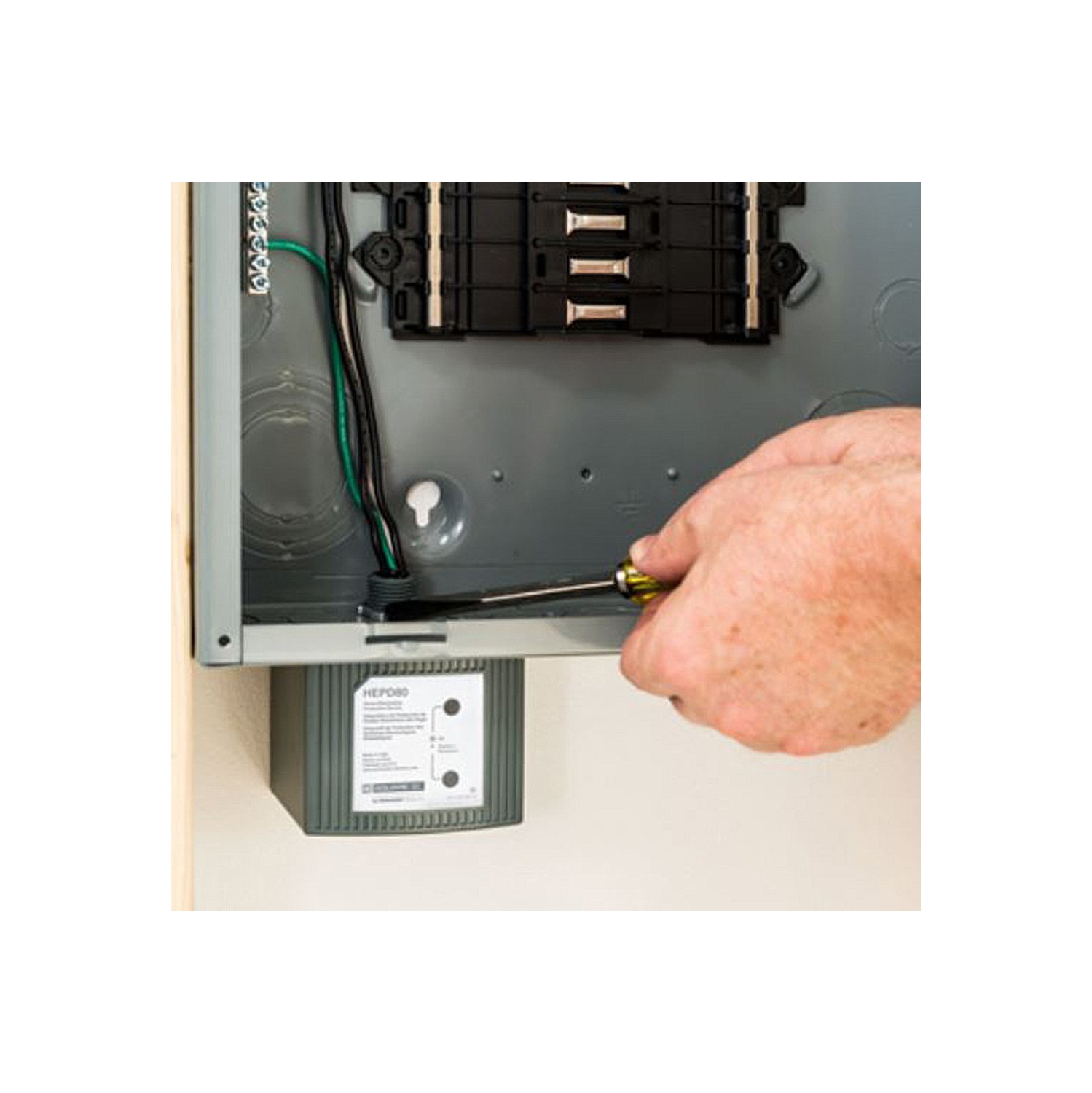 Schneider Electric HEPD80C Whole House Surge Home Electronics Protective Device, Grey