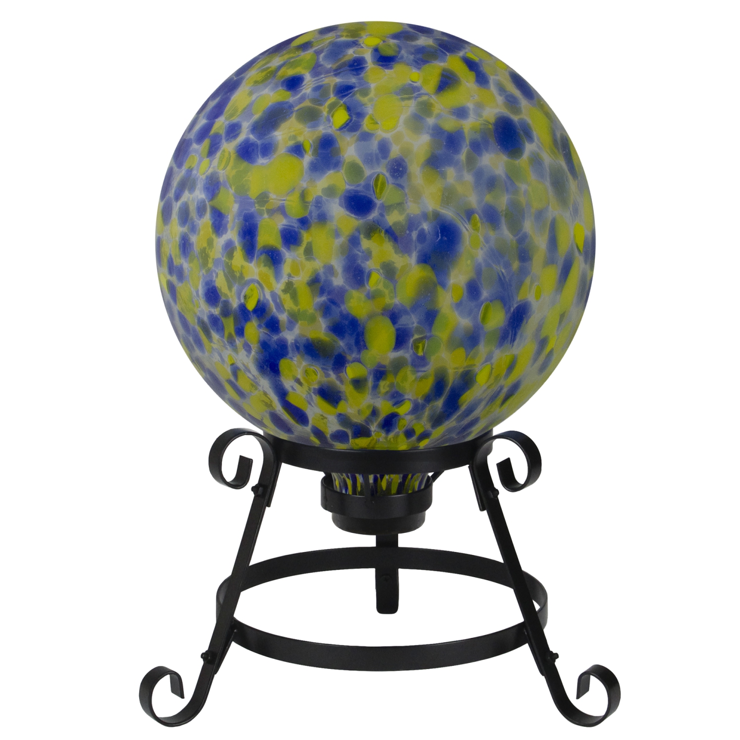 10" Yellow and Blue Outdoor Patio Garden Gazing Ball