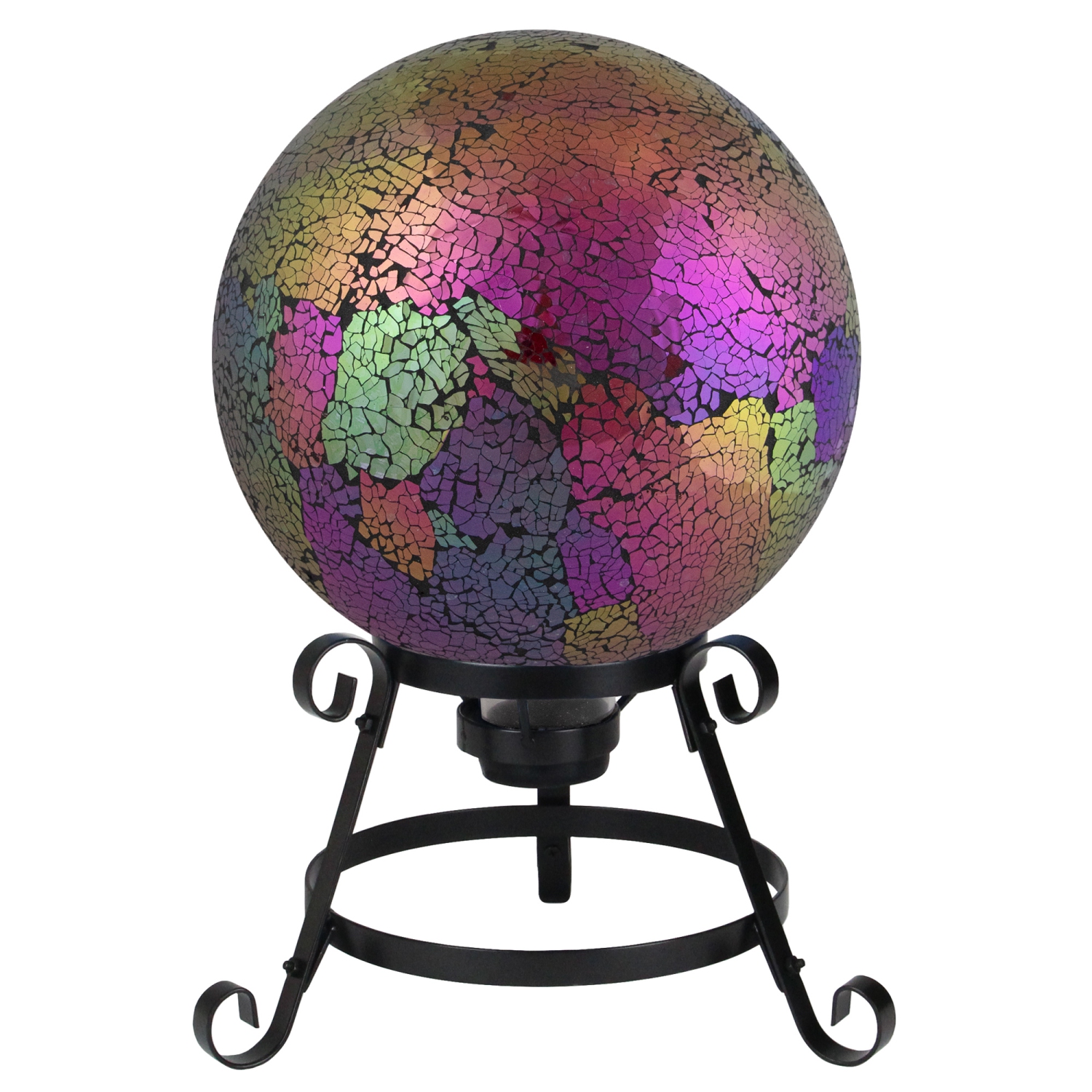 10" Pink Iridescent Mosaic Reflective Glass Outdoor Garden Gazing Ball